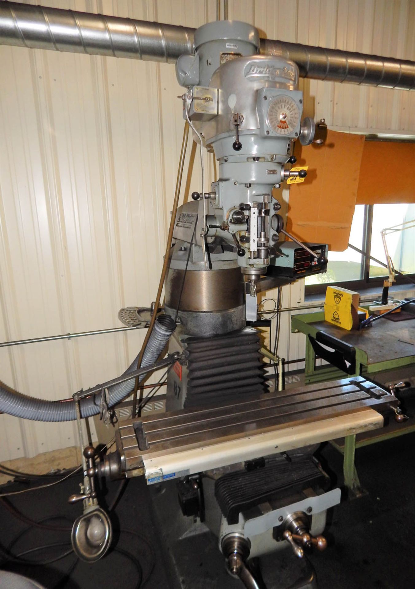 BRIDGEPORT VERTICAL MILLING MACHINE, WITH ACU-RITE II 2-AXIS DIGITAL READOUT, 9'' X 42'' TABLE, 60- - Image 3 of 3