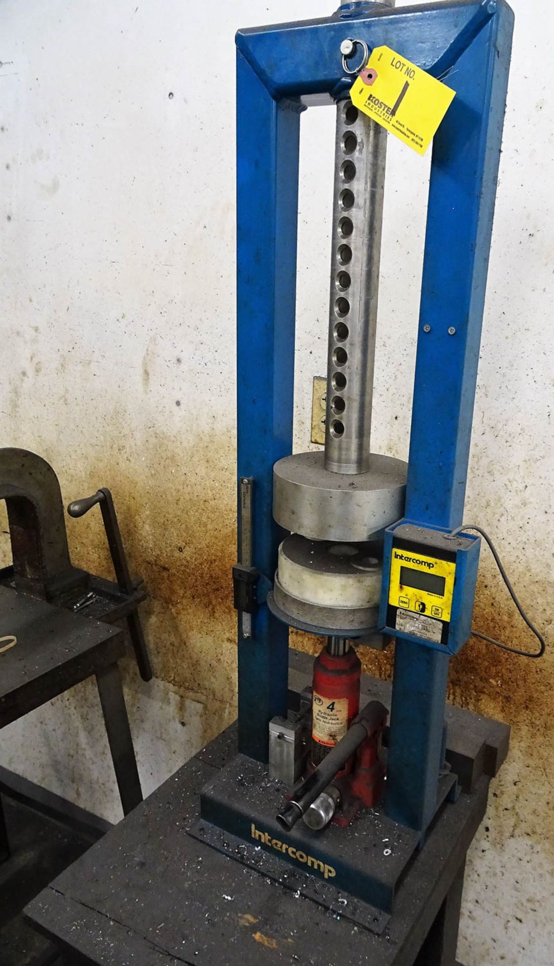 INTERCOMP MANUAL BENCH TOP HYDRAULIC PRESS, WITH 4-TON CAPACITY, DIGITAL MEASURING SLIDE, AND - Image 2 of 2