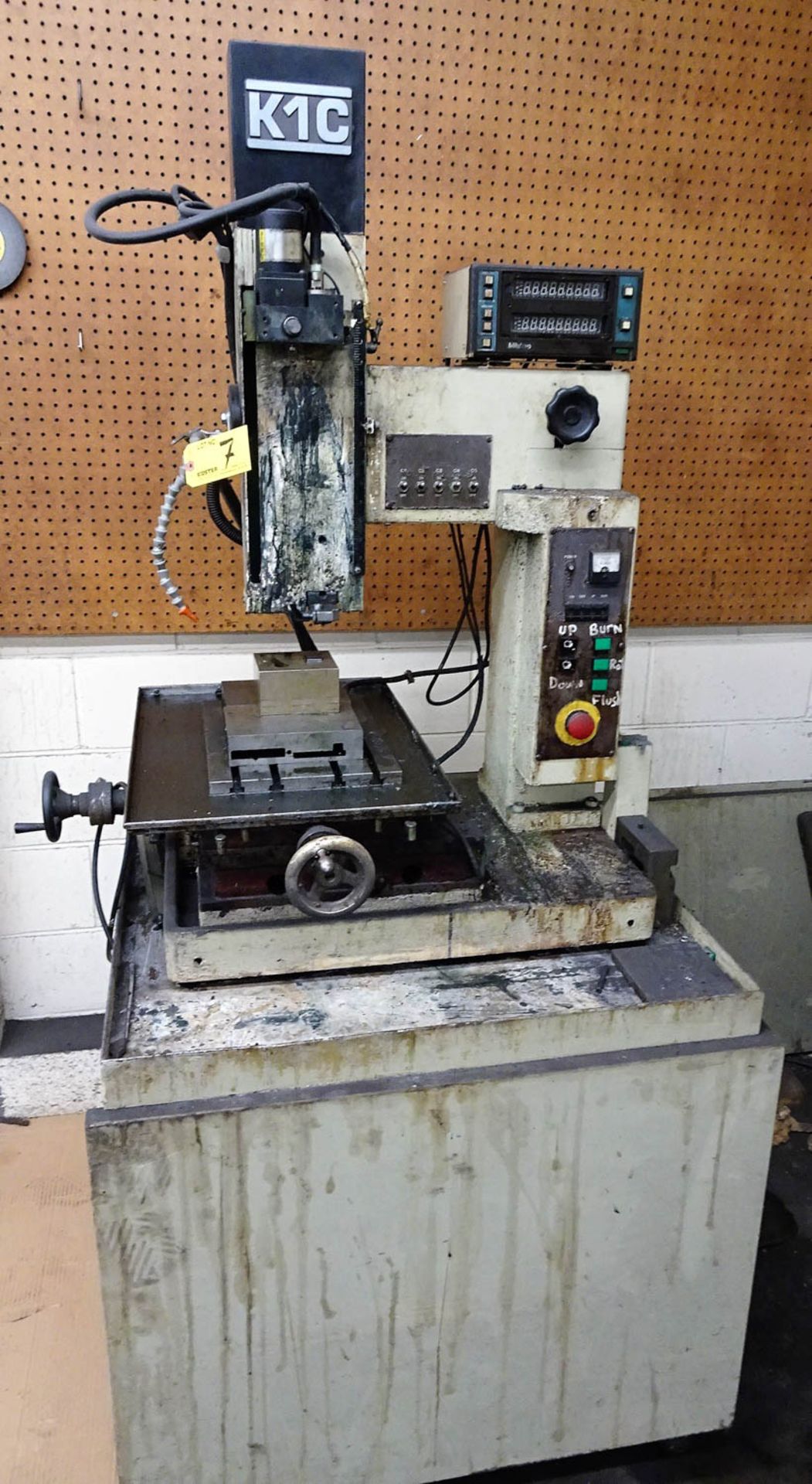 SODICK MDL. K1C EDM WITH DIGITAL XY READOUT, AND APPROXIMATELY 14'' X 10'' ADJUSTABLE TABLE, WITH