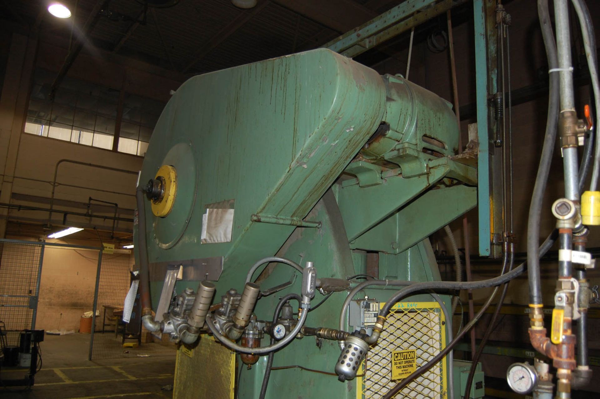 MINSTER MDL. 70-4 FLYWHEEL TYPE 60-TON NON-INCLINABLE PRESS, WITH 6'' STROKE, AIR CLUTCH, 3'' - Image 8 of 9