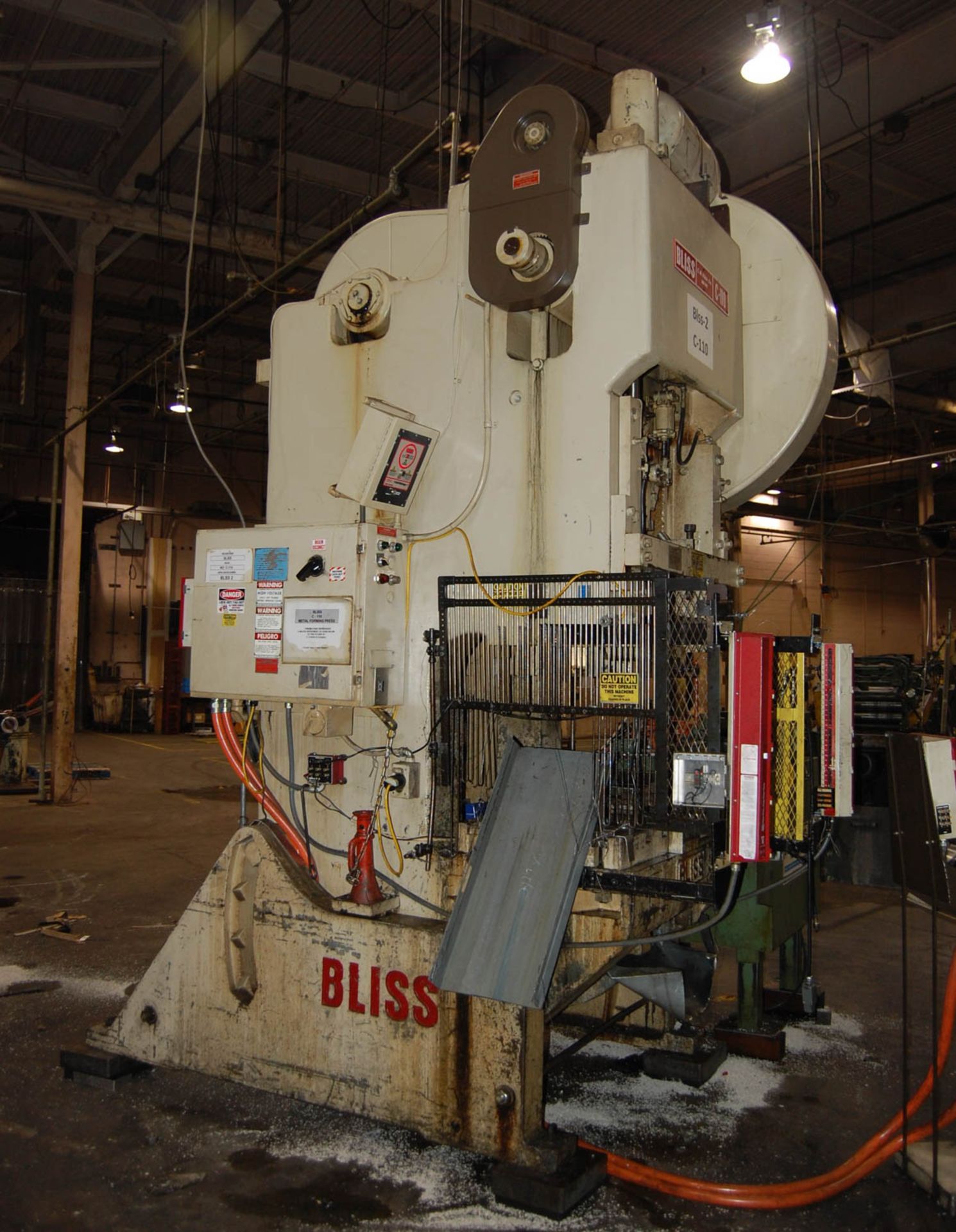 BLISS MDL. C-110 110-TON BACK GEARED OBI PRESS, WITH 8'' STROKE, AIR CLUTCH, 19'' SHUT HEIGHT, 4'' - Image 11 of 17