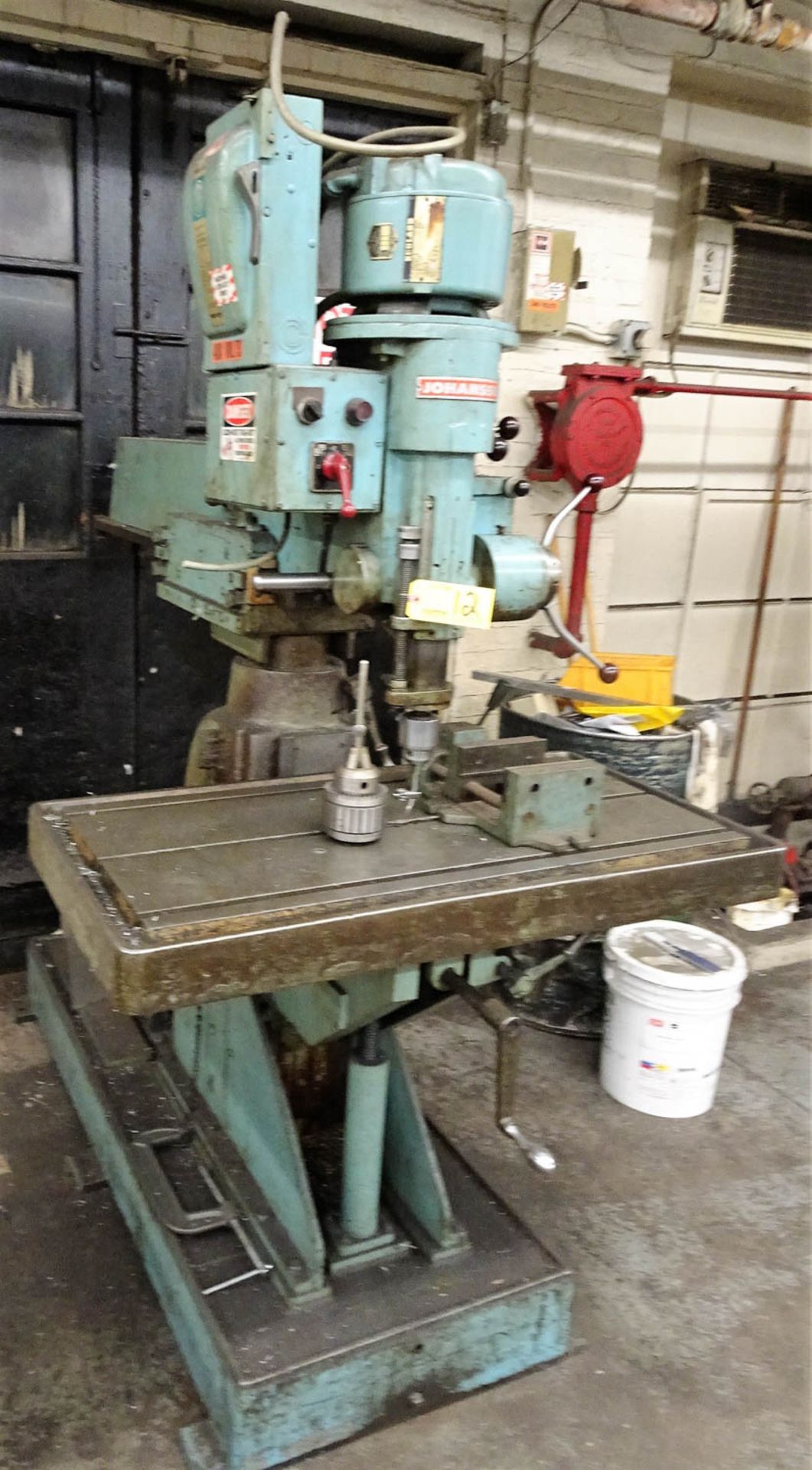 JONHNSSON GEAR DRIVE RADIAL DRILL PRESS, WITH VARIABLE SPEED, BOX WAYS ON RAM, APPROXIMATELY 17'' - Image 2 of 3