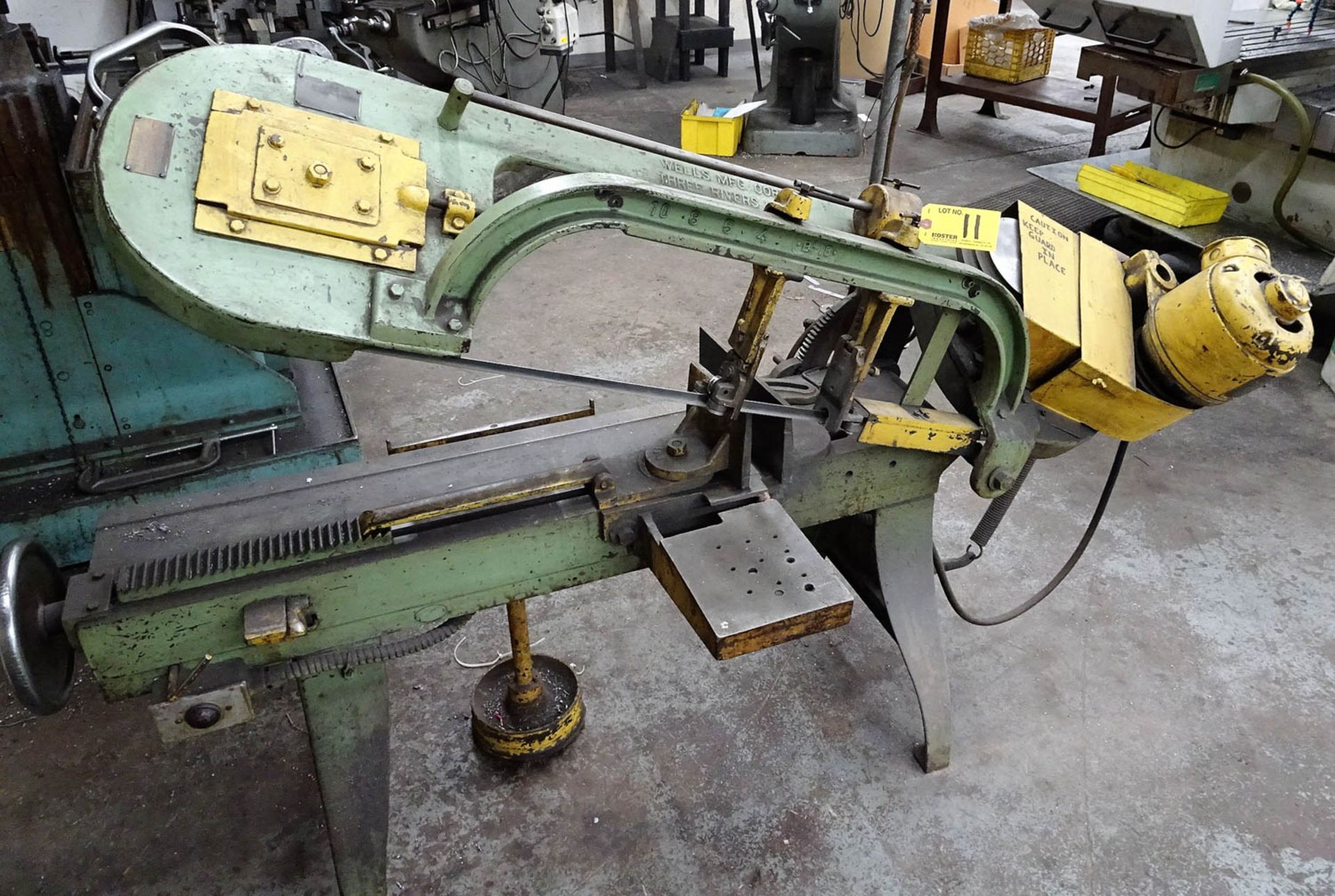 WELLS MDL. 8-M-40 HORIZONTAL METAL CUT OFF BANDSAW WITH APPROXIMATELY 8 INCH WIDTH CUTTING CAPACITY, - Image 2 of 2