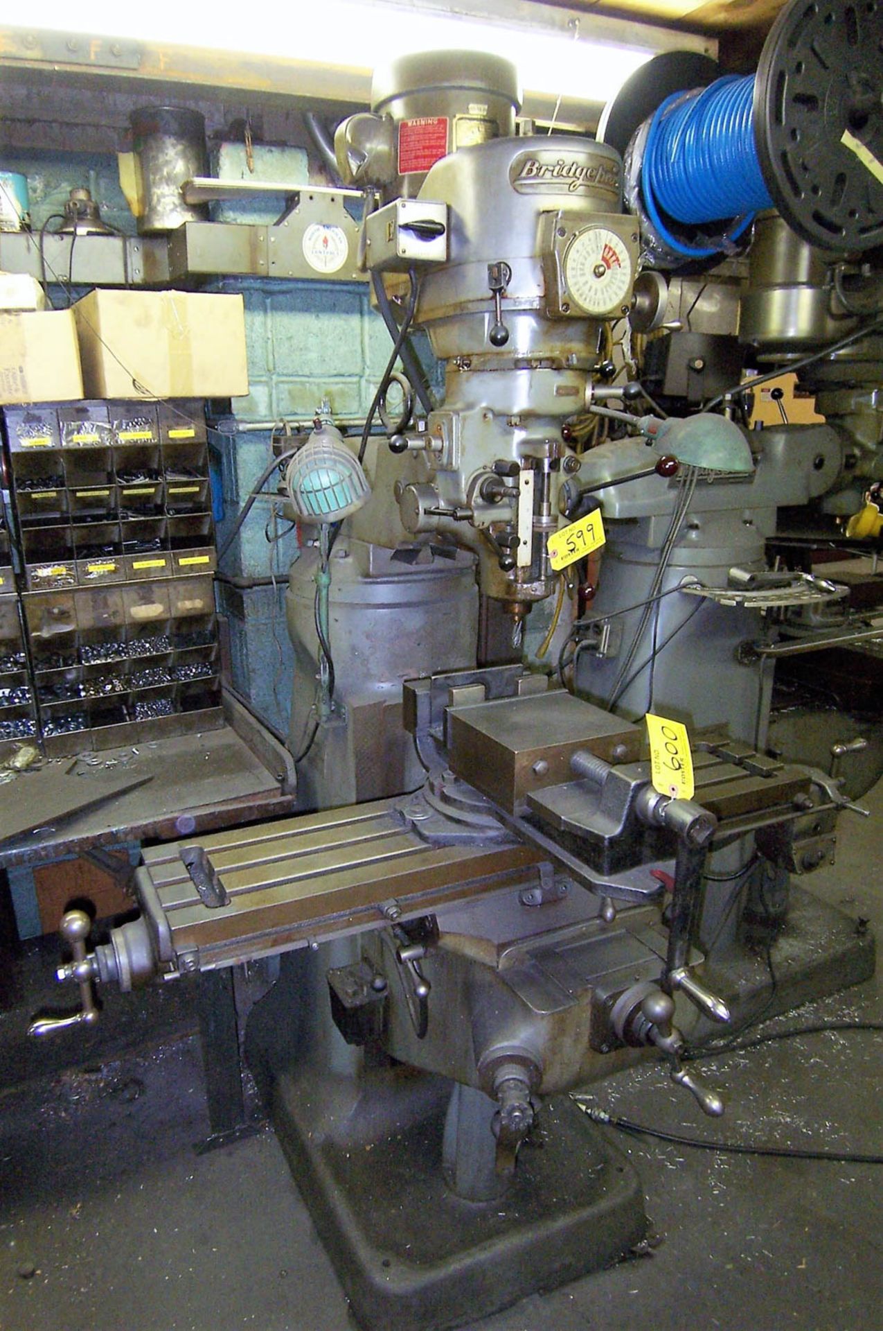 BRIDGEPORT VERTICAL MILLING MACHINE, WITH 9'' X 42'' POWER FEED TABLE, SPINDLE SPEEDS 60-4200 RPM, - Image 2 of 2