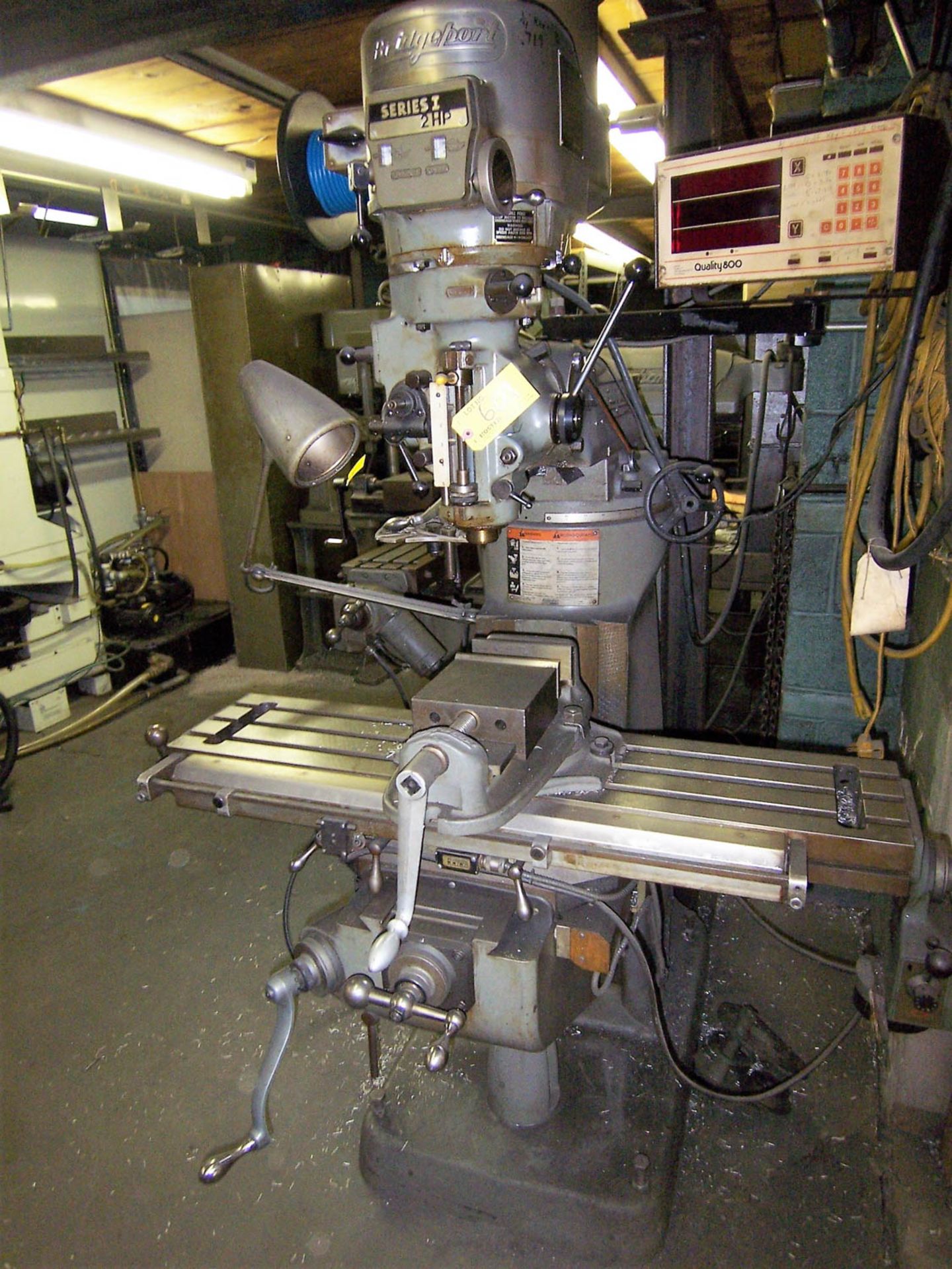 BRIDGEPORT SERIES I 2HP VERTICAL MILLING MACHINE, WITH 9'' X 42'' POWER FEED TABLE, SPINDLE SPEEDS