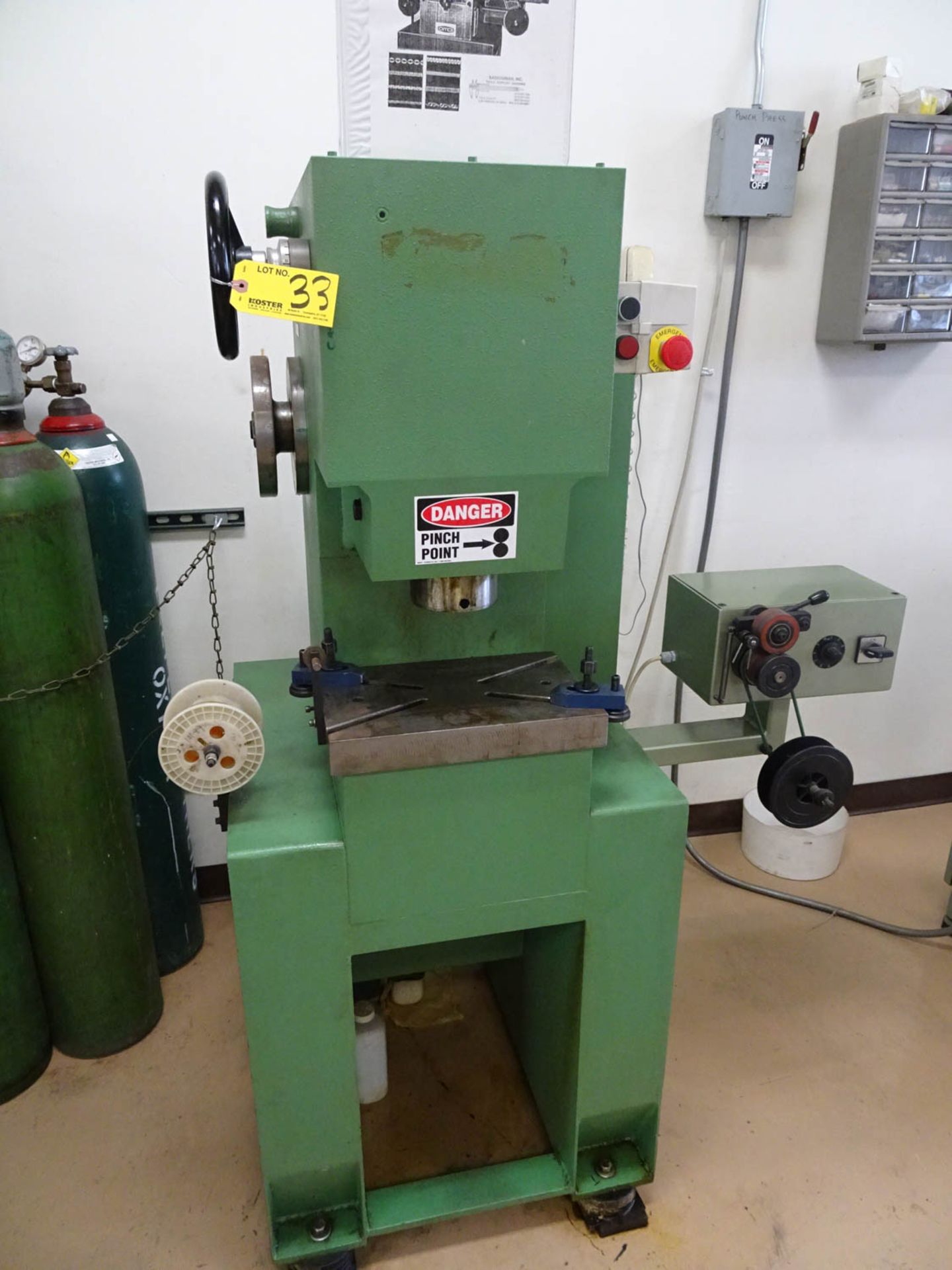 WLDERK MDL. BCM (GERMANY) (CE) CHAIN HAMMERING PRESS, WITH GIANDESSIN TOOLING, ELECTRIC TAKE-UP