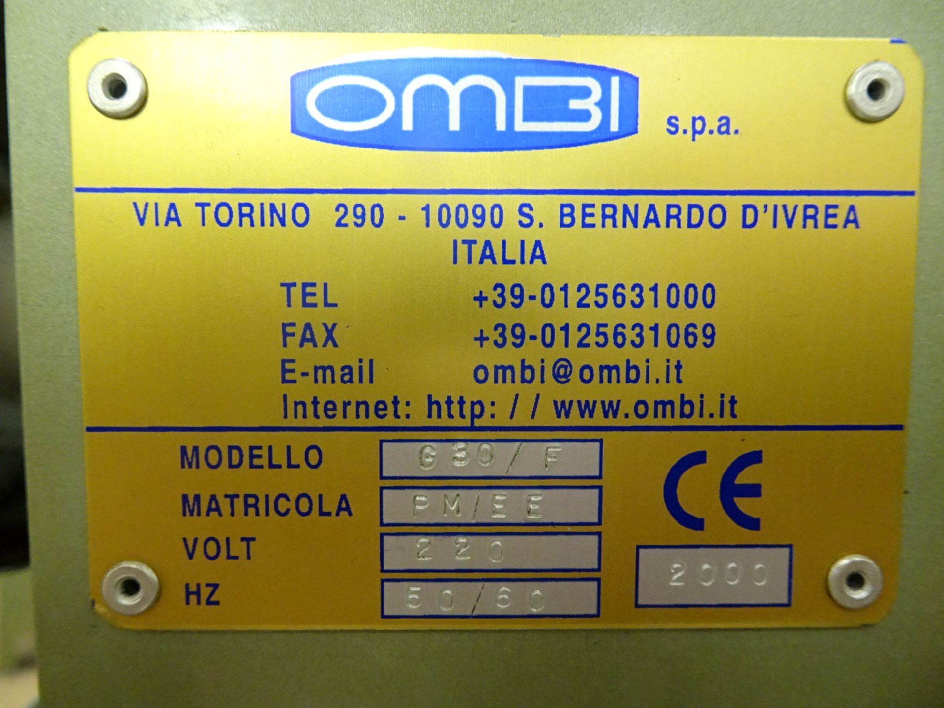 OMBI MDL. G30/F (ITALY) (CE) CHAIN MAKING MACHINE, ELECTRONIC, BIG CURB & CABLE, WIRE DIAMETER 0. - Image 8 of 8