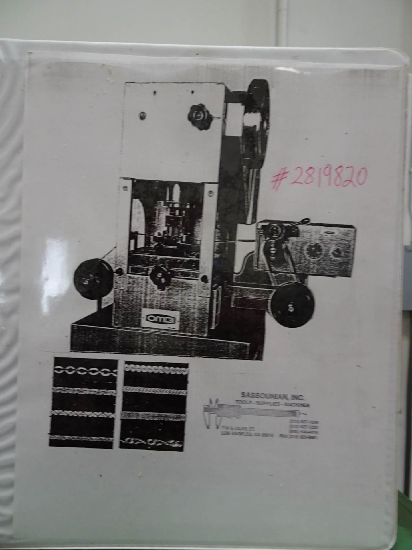 WLDERK MDL. BCM (GERMANY) (CE) CHAIN HAMMERING PRESS, WITH GIANDESSIN TOOLING, ELECTRIC TAKE-UP - Image 4 of 5