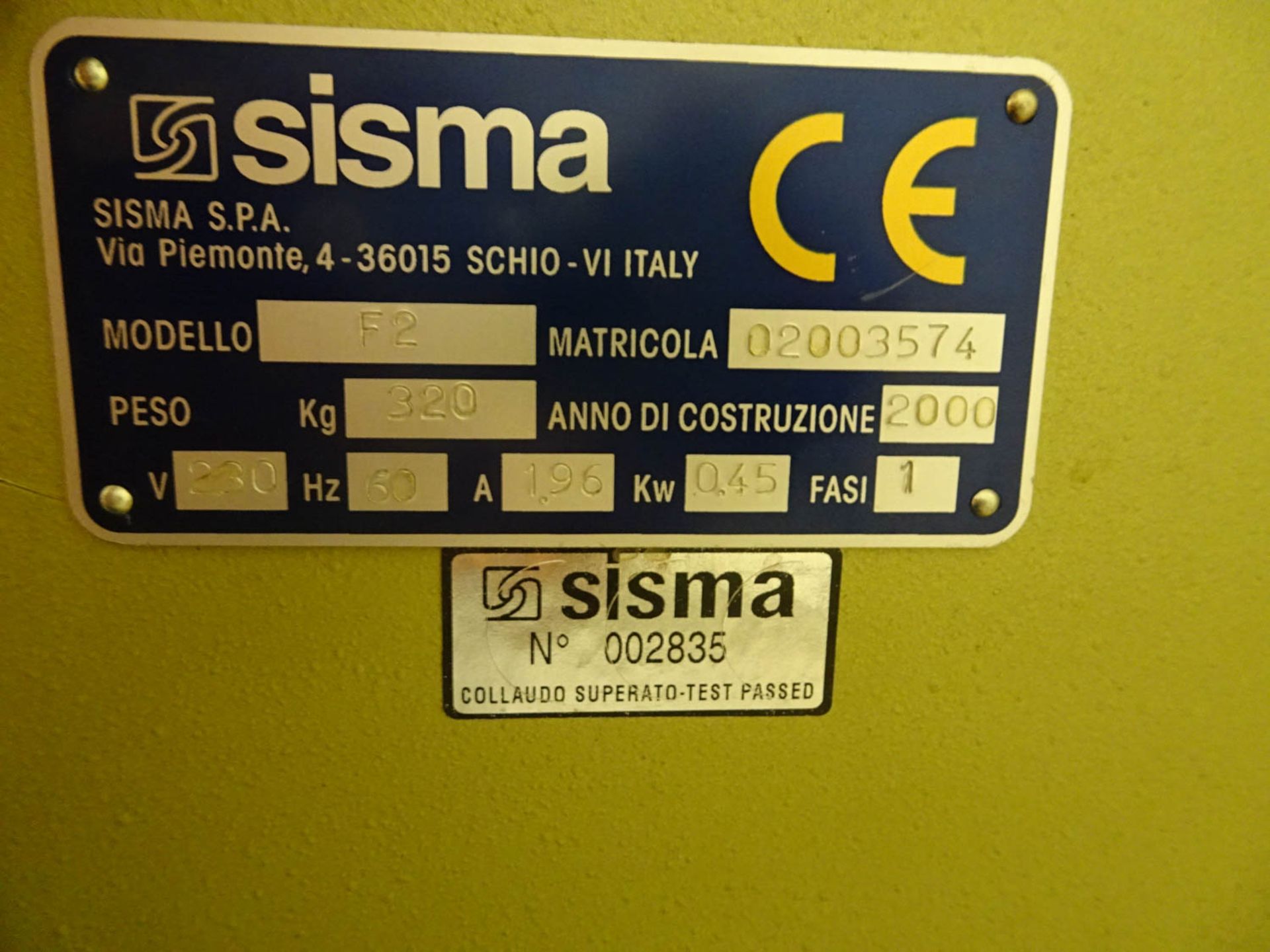 SISMA MDL. F2 (ITALY) (CE) CHAIN MAKING MACHINE, HIGH SPEED FIGARO LONG & SHORT, CURB & CABLE, 0. - Image 8 of 8