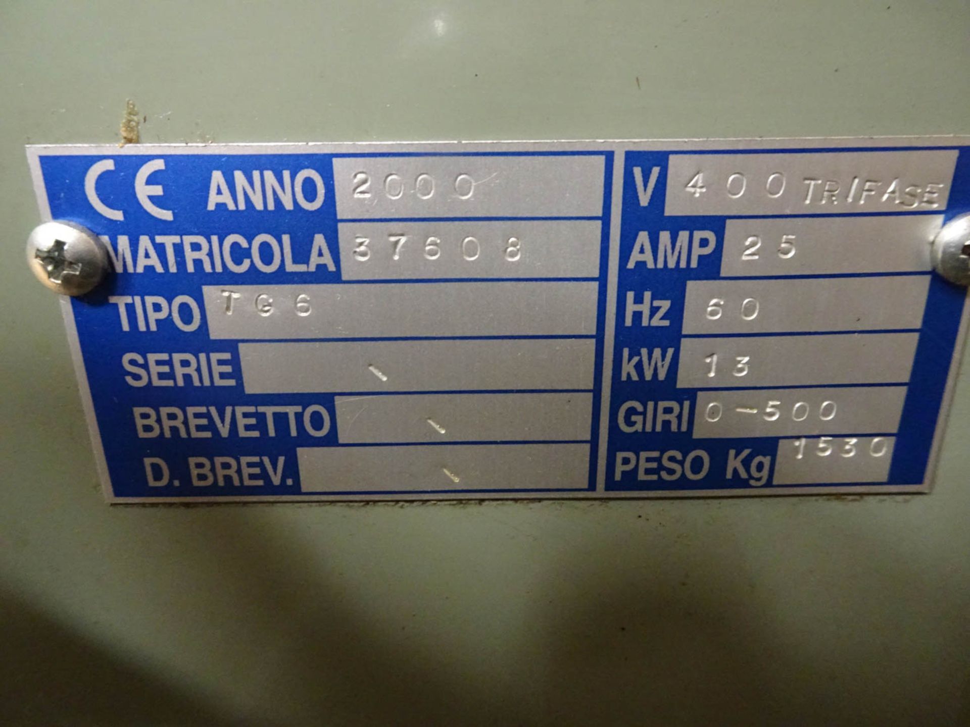 CIEMMEO MDL. TG5 (ITALY) (CE) ICE DIAMOND CUTTING MACHINE, CNC, AUTOMATIC, ELECTRONIC, 400 VOLTS, - Image 9 of 9