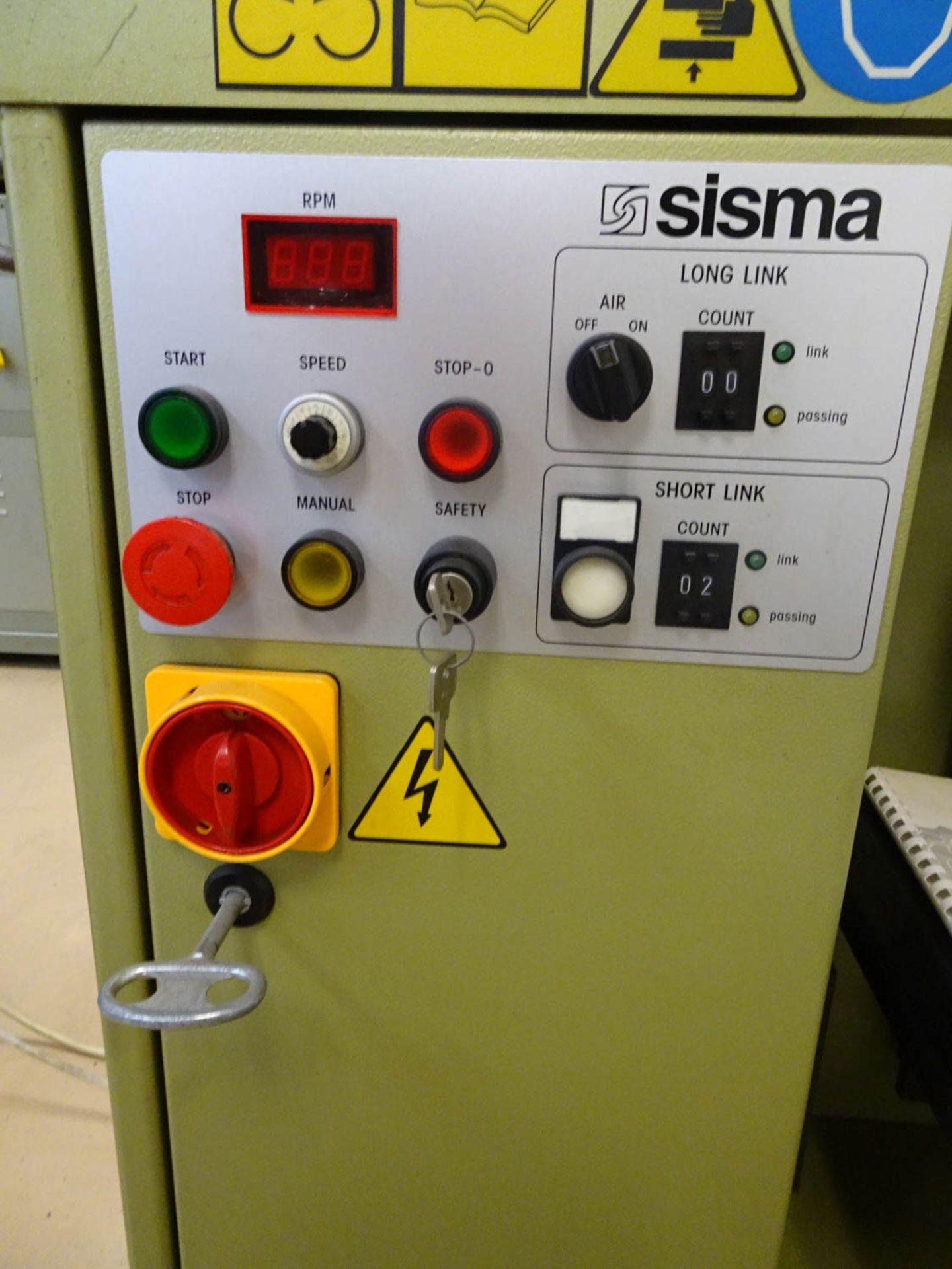 SISMA MDL. F2 (ITALY) (CE) CHAIN MAKING MACHINE, HIGH SPEED FIGARO LONG & SHORT, CURB & CABLE, 0. - Image 7 of 8