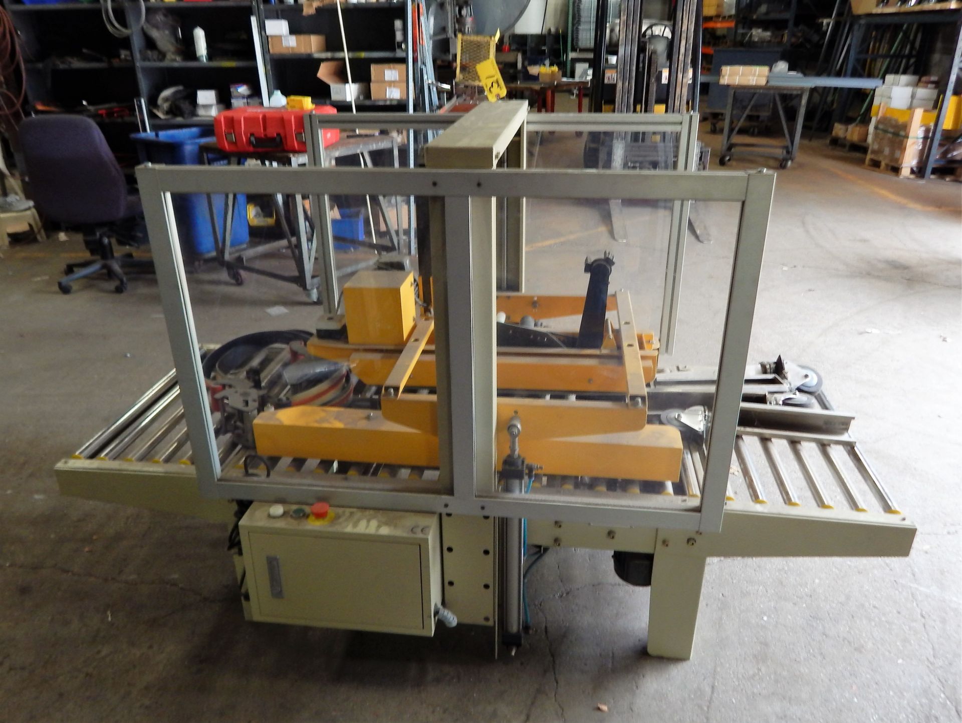 CARTON SEALING MACHINE, S/N: MH-FJ-2, 18'' WIDE, 450 X 450, S/N: 001583