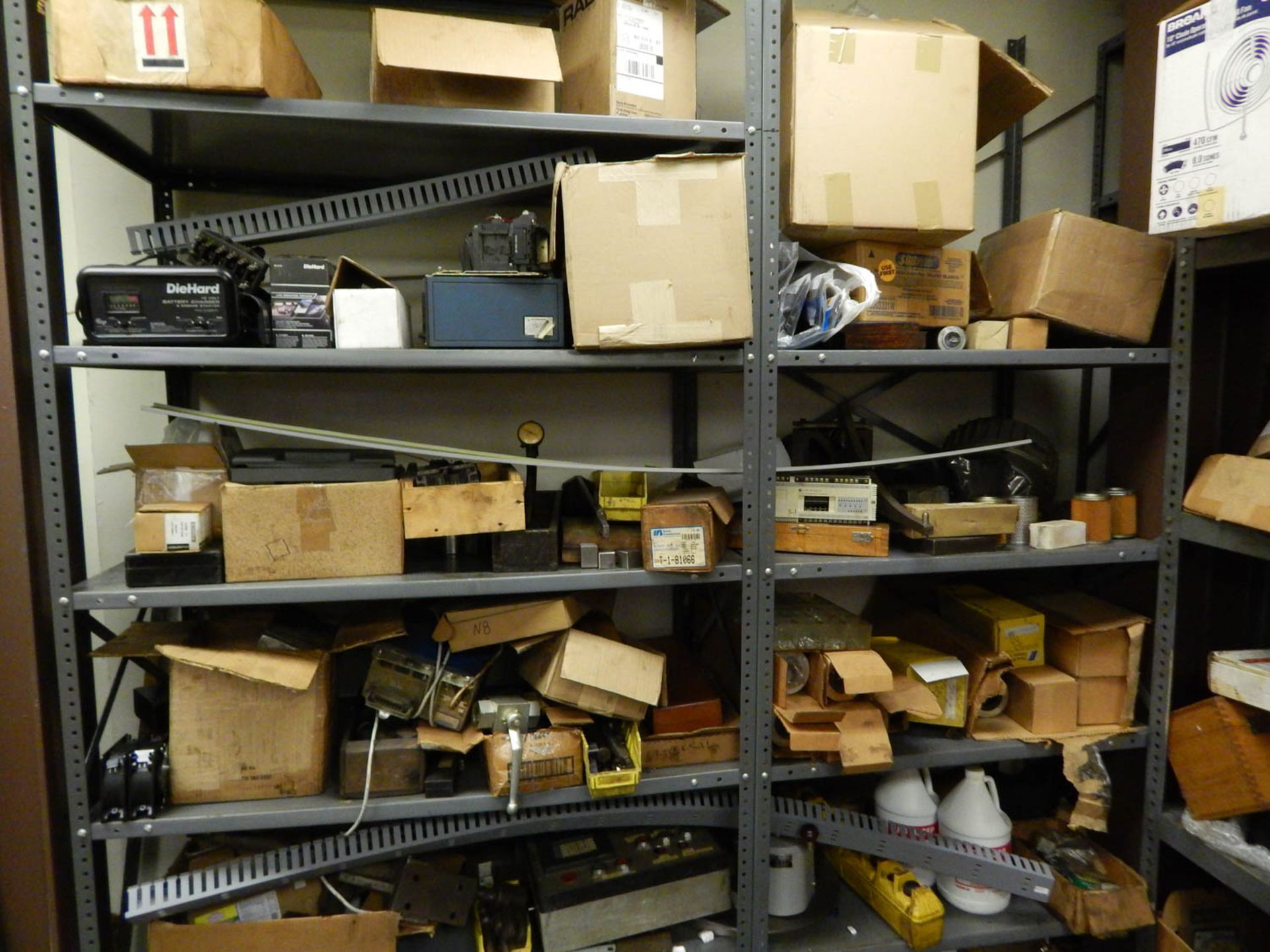 [5] SECTIONS OF SHELVING, WITH FILTERS, TRANSFORMERS, WIRE, ETC. - Image 2 of 3