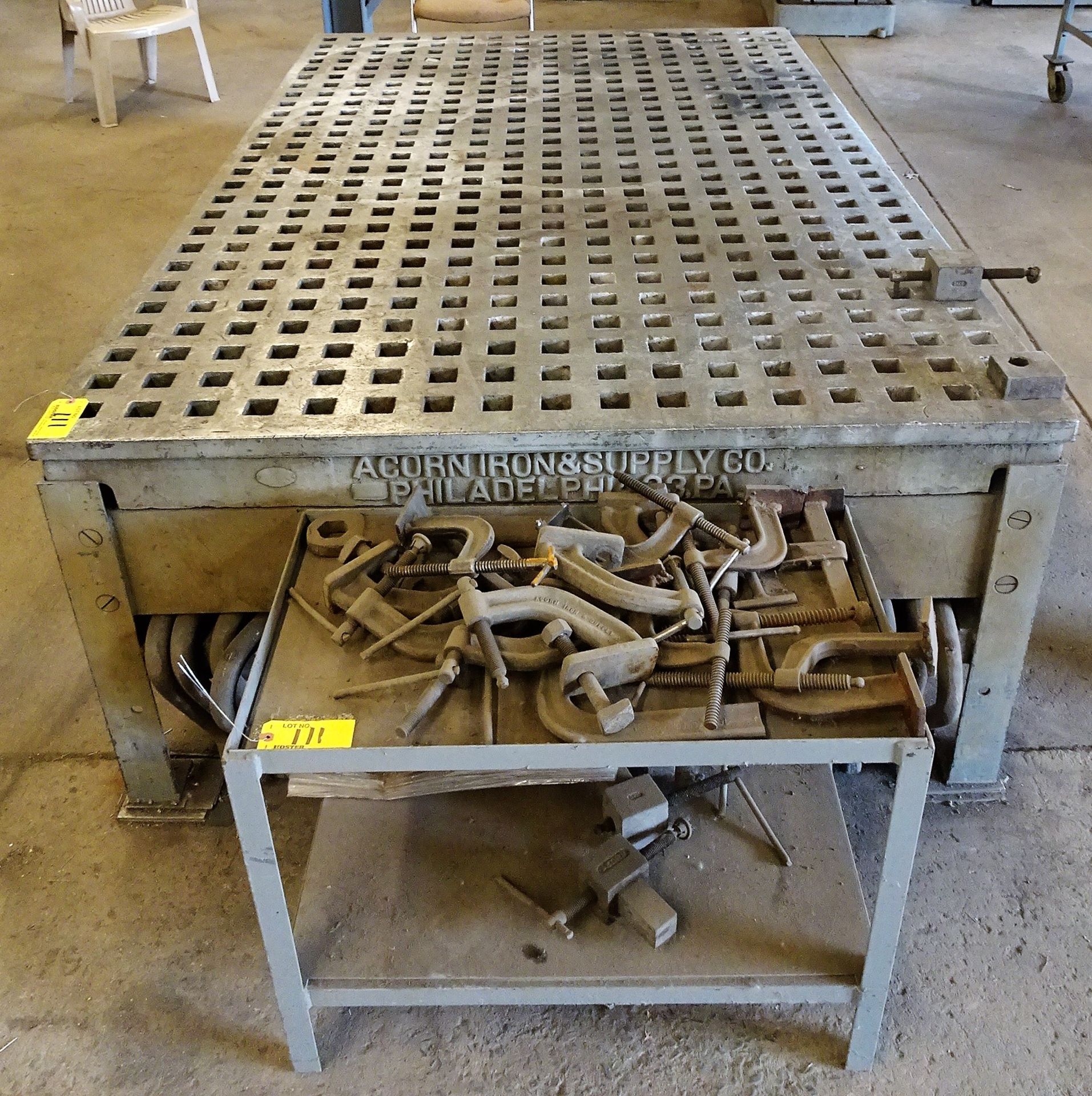 Acorn Iron and Supply Co. 5' x 8' Acorn Welding Table, with Associated Material Lock Downs - Image 2 of 2