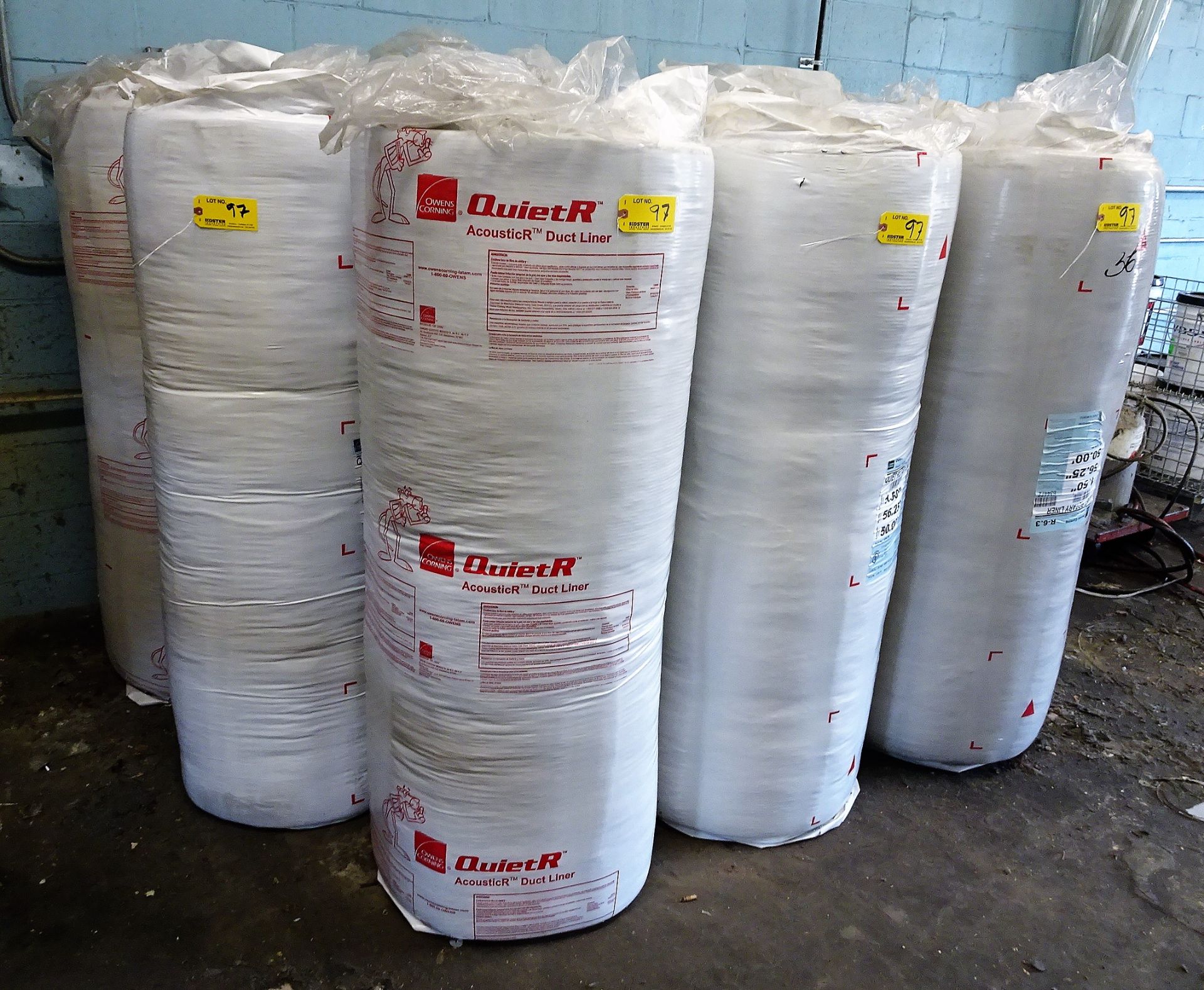 (11) Rolls of Owens Corning Acoustic Fiberglass Duct Lining Insulation - Image 2 of 2