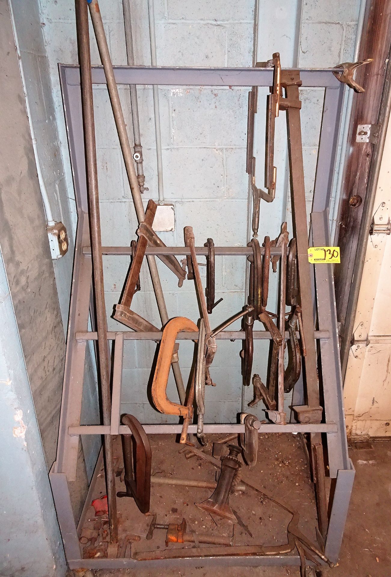 Castered Cantilevered Rack with Contents Consisting of: Bar Clamps, C-Clamps, Welding Clamps - Image 2 of 2