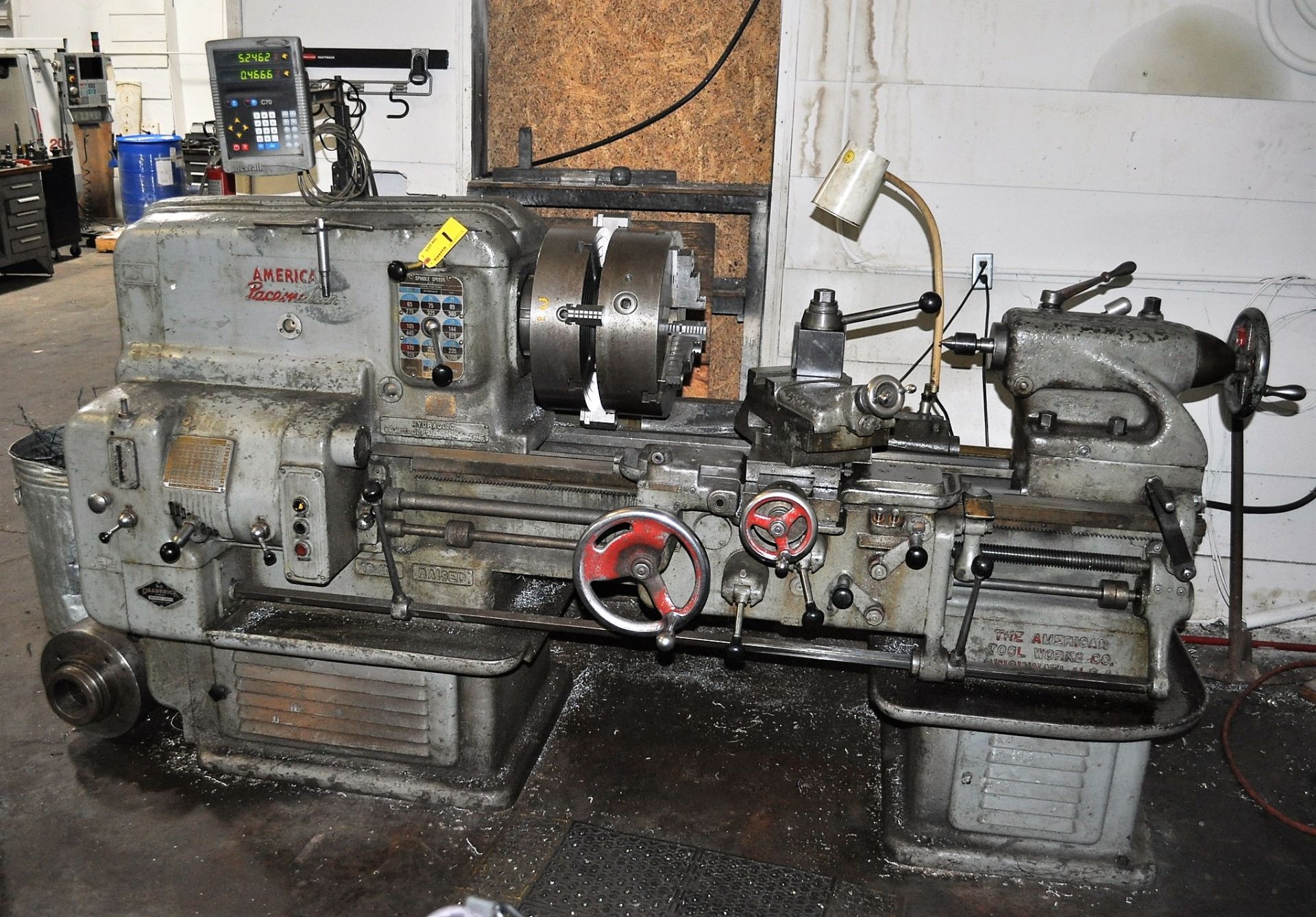 AMERICAN PACEMAKER ENGINE LATHE, WITH 16'' SWING OVER BED WAYS, 12'' SWING OVER CROSS SLIDE, 54''