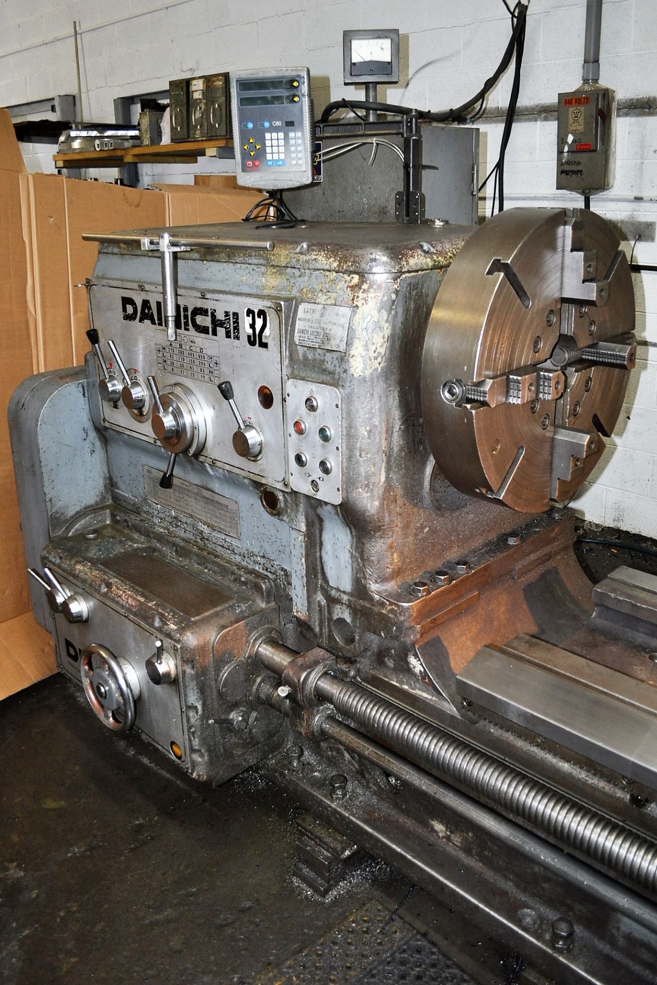 DANICHI MDL. DM-300 ENGINE LATHE, WITH 30'' SWING OVER BED, 124'' DISTANCE BETWEEN CENTERS, 4'' - Image 7 of 21