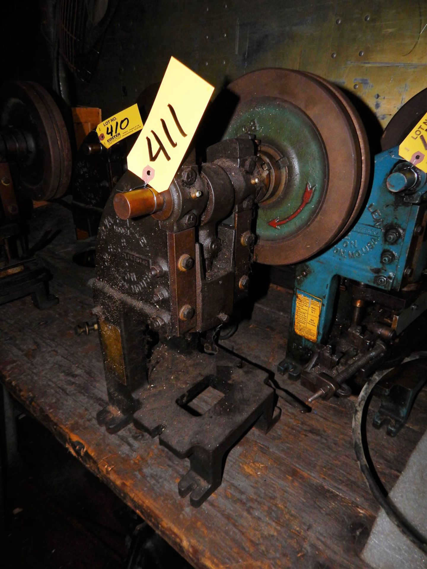 ALVA F. ALLEN MDL. B 2 TON CAPACITY FLYWHEEL TYPE PRESS, S/N: LFO28445