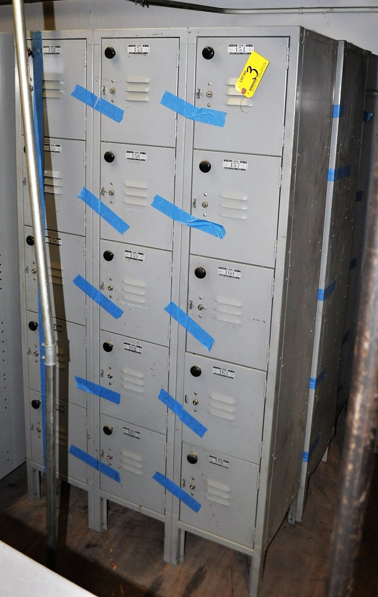 (3) 15-DOOR STEEL LOCKERS