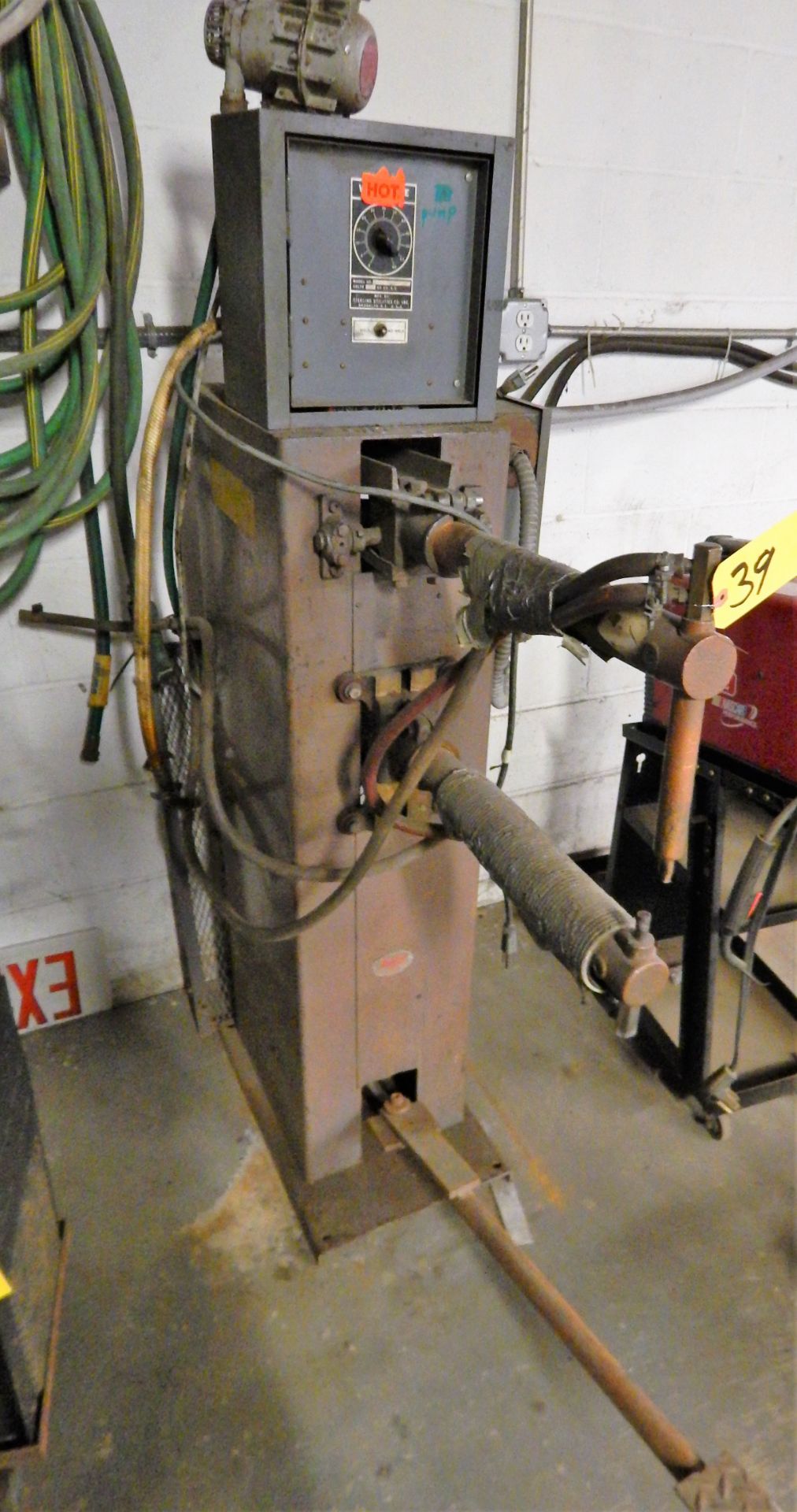 ALPHIL APPROXIMATELY 30KVA 18" ROCKER ARM TYPE SPOT WELDER WITH STERLING WELD TIMER CONTROLS