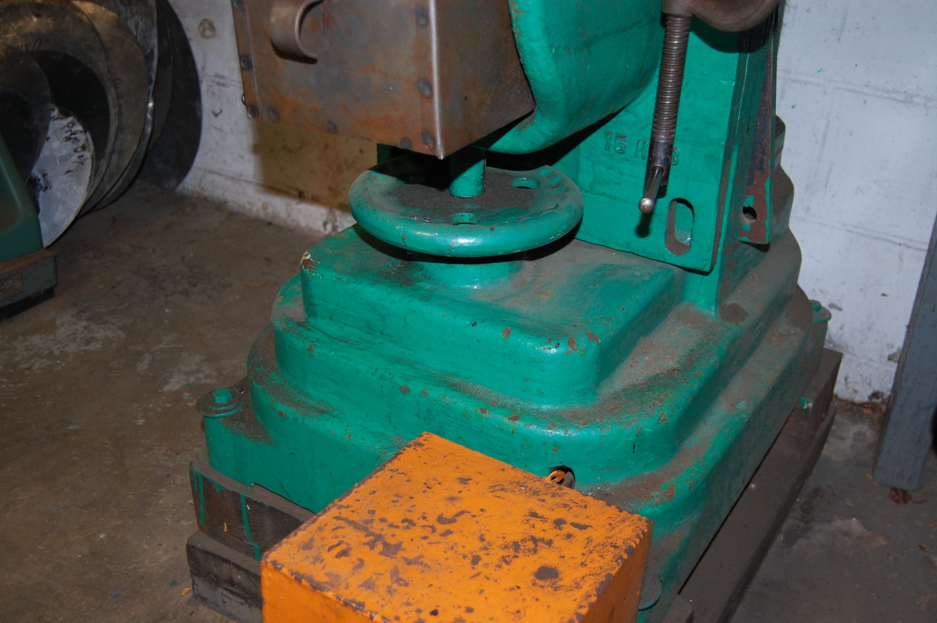 ROUSSELLE PRESS MDL. 15H FLYWHEEL TYPE HORN PRESS, MECHANICAL CLUTCH, 3" STROKE, 170SPM, 1-1/2" - Image 5 of 6