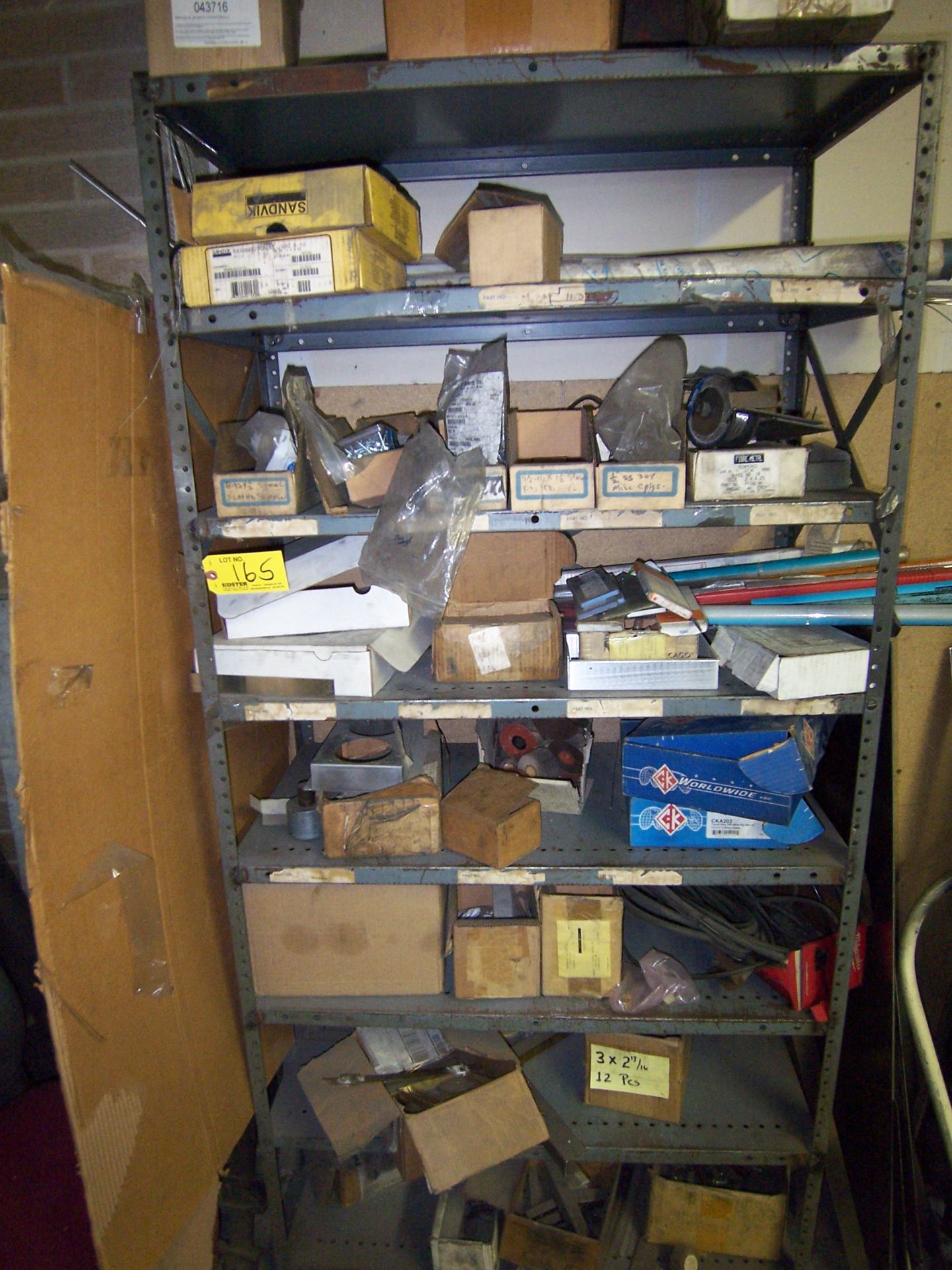 LOT OF ASSORTED WELDING SUPPLIES & RACK