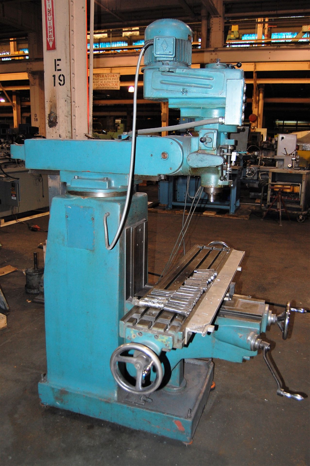 EDESTAAL 1.5HP VERTICAL MILL KNEE-TYPE MILL, R8 SPINDLE, 16-SPINDLE SPEEDS, 67-4600 RPM, 10" X 48" - Image 12 of 13