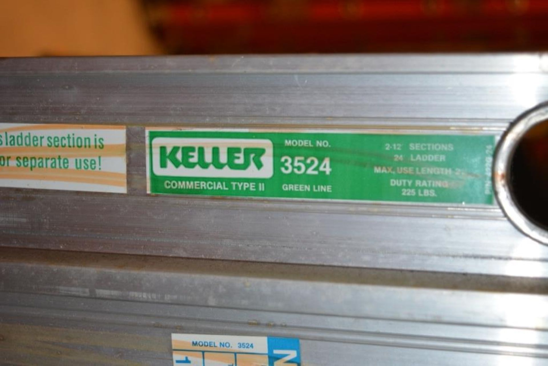 Keller 3524 24' Aluminum Extention Ladder - Image 2 of 4