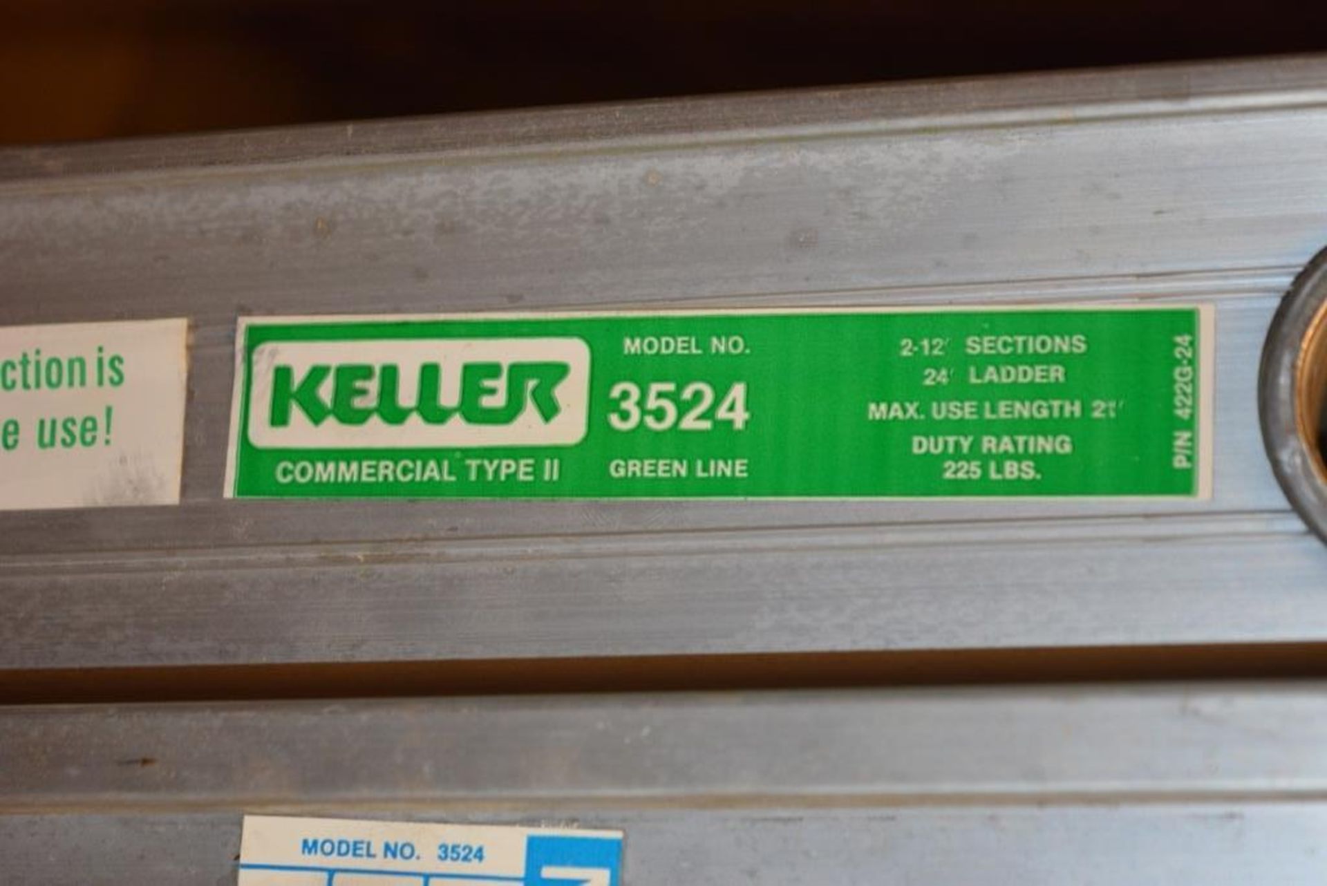 Keller 3524 24' Aluminum Extention Ladder - Image 2 of 4