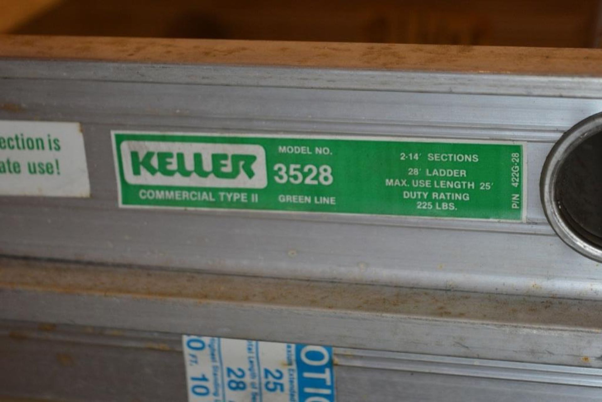 Keller 3528 28' Aluminum Extention Ladder - Image 2 of 4