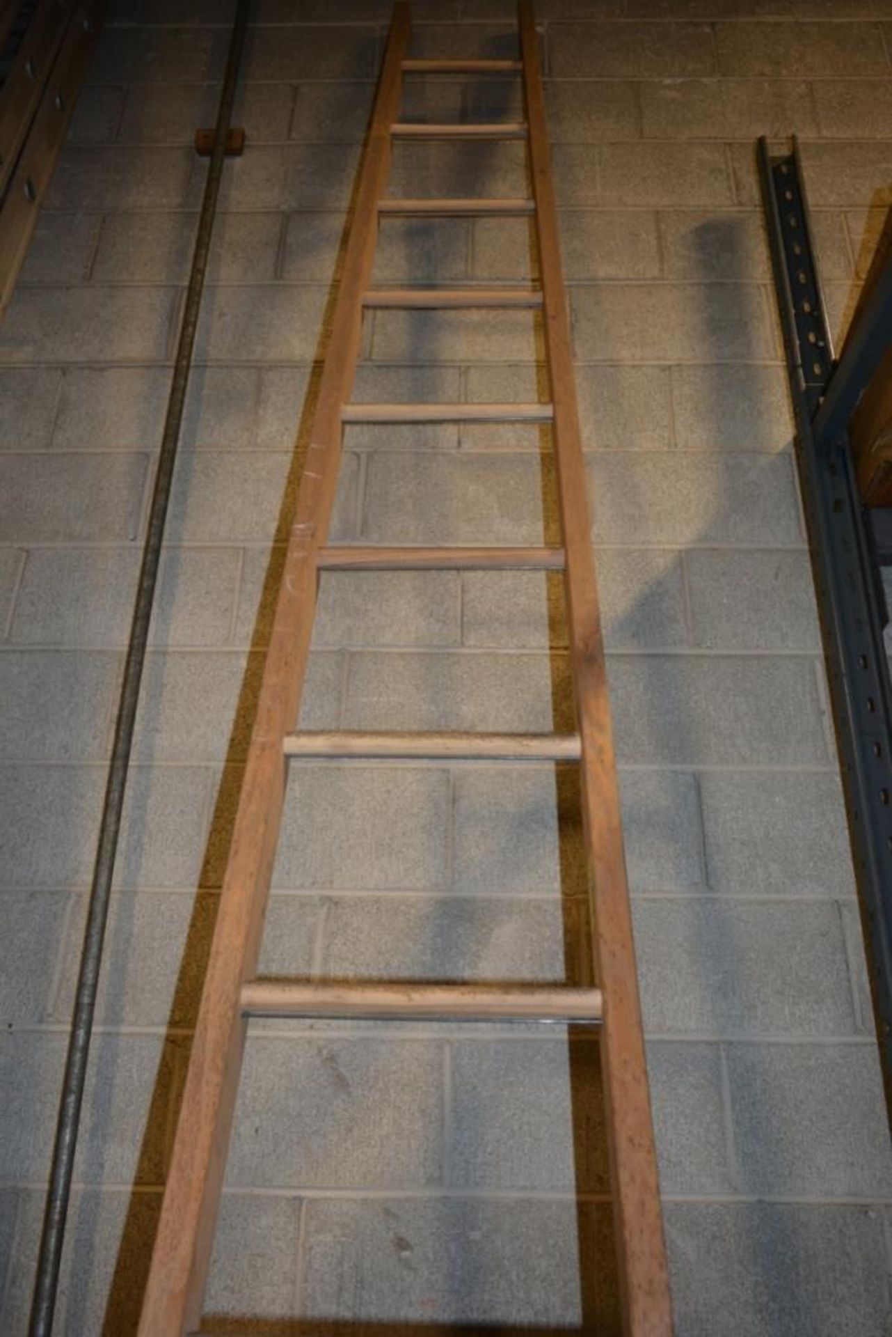 John Berg Industrial 12' Wood Straight Ladder - Image 4 of 4