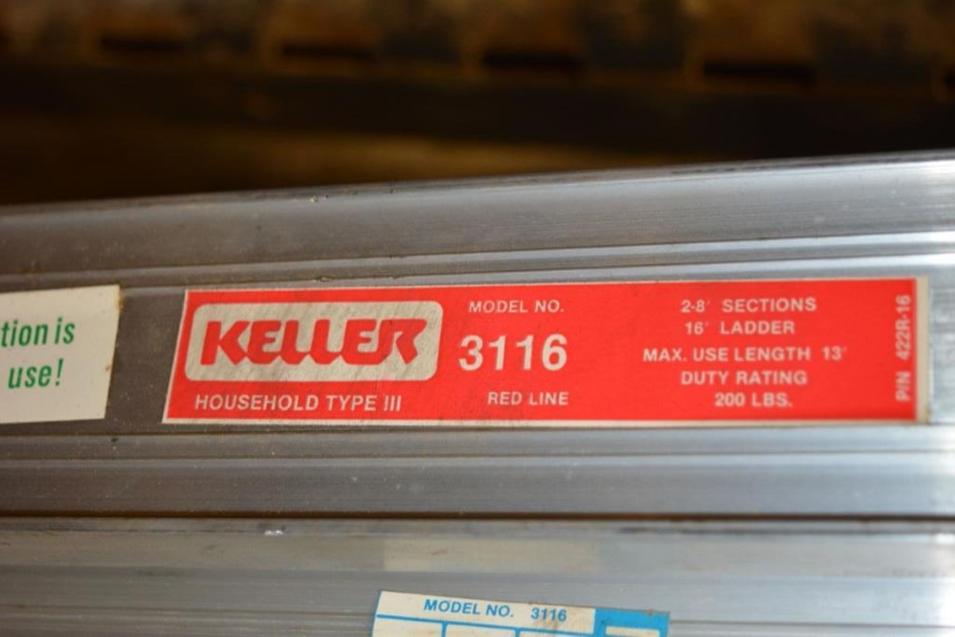 Keller 3116 16' Aluminum Extention Ladder - Image 2 of 4