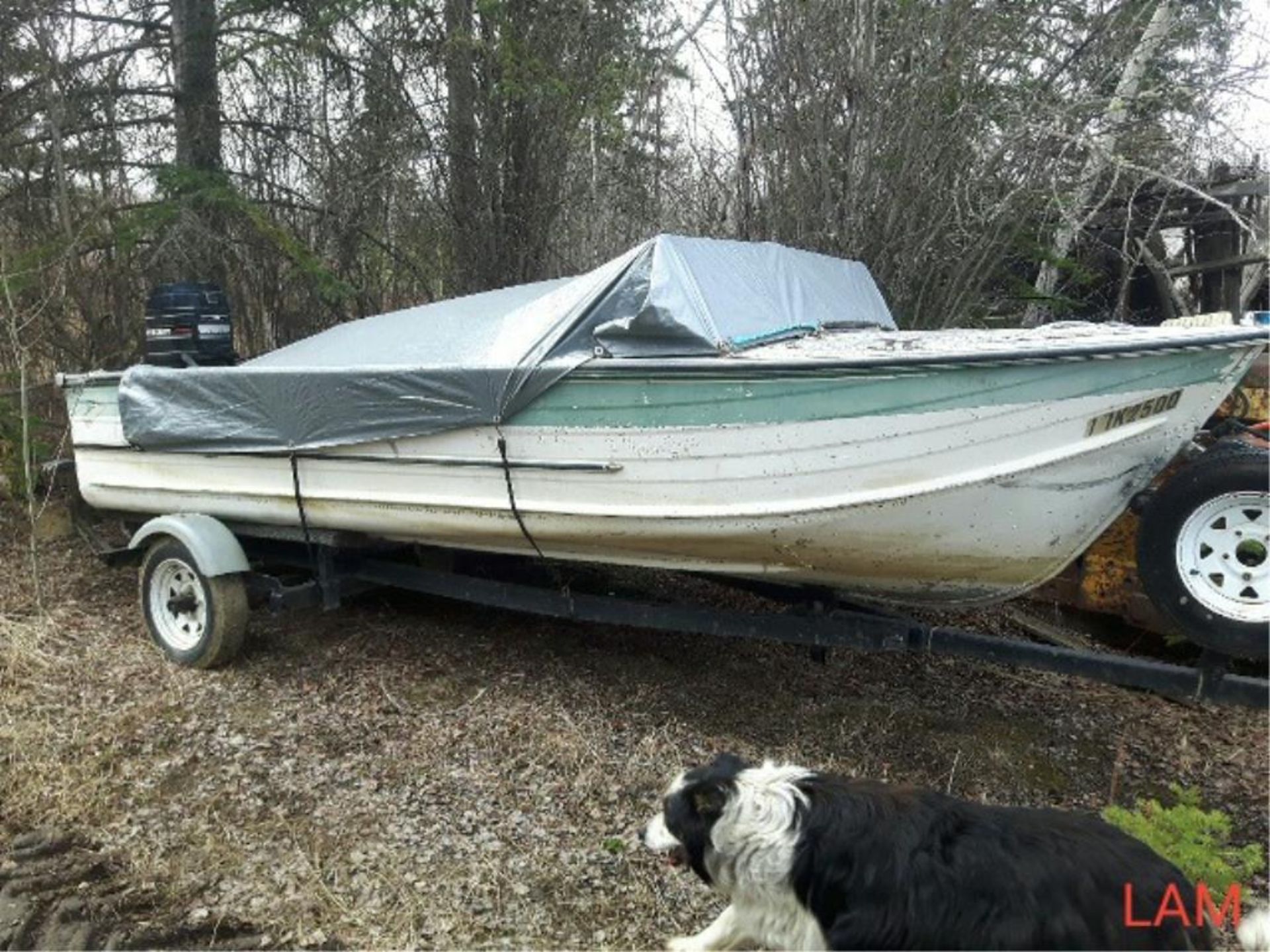 15 FT Aluminum Boat w/Mercury Outboard Kicker & Tr