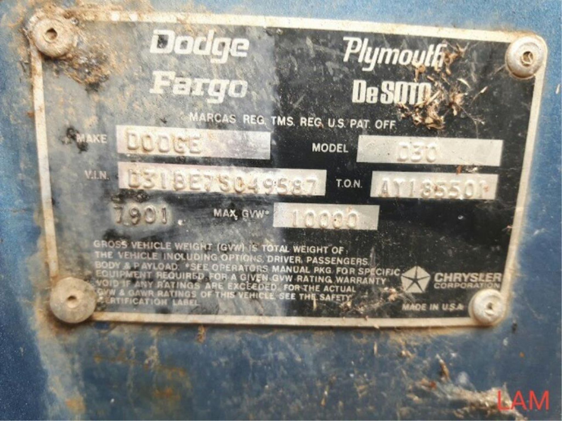 Dodge Fargo 1-Ton Deck Truck - Image 3 of 3