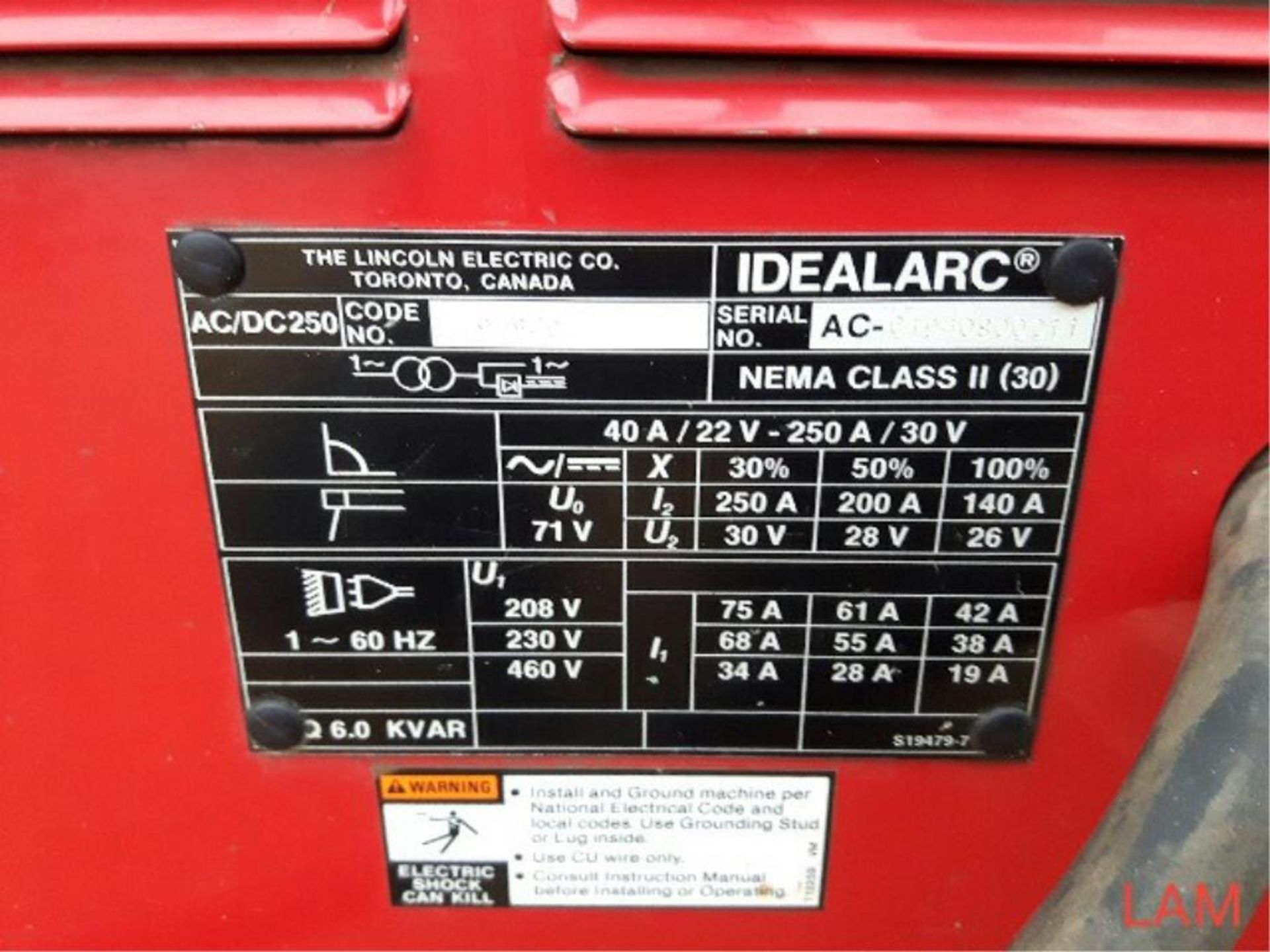 IDEALARC 250 Lincoln Elec Welder - Image 4 of 5