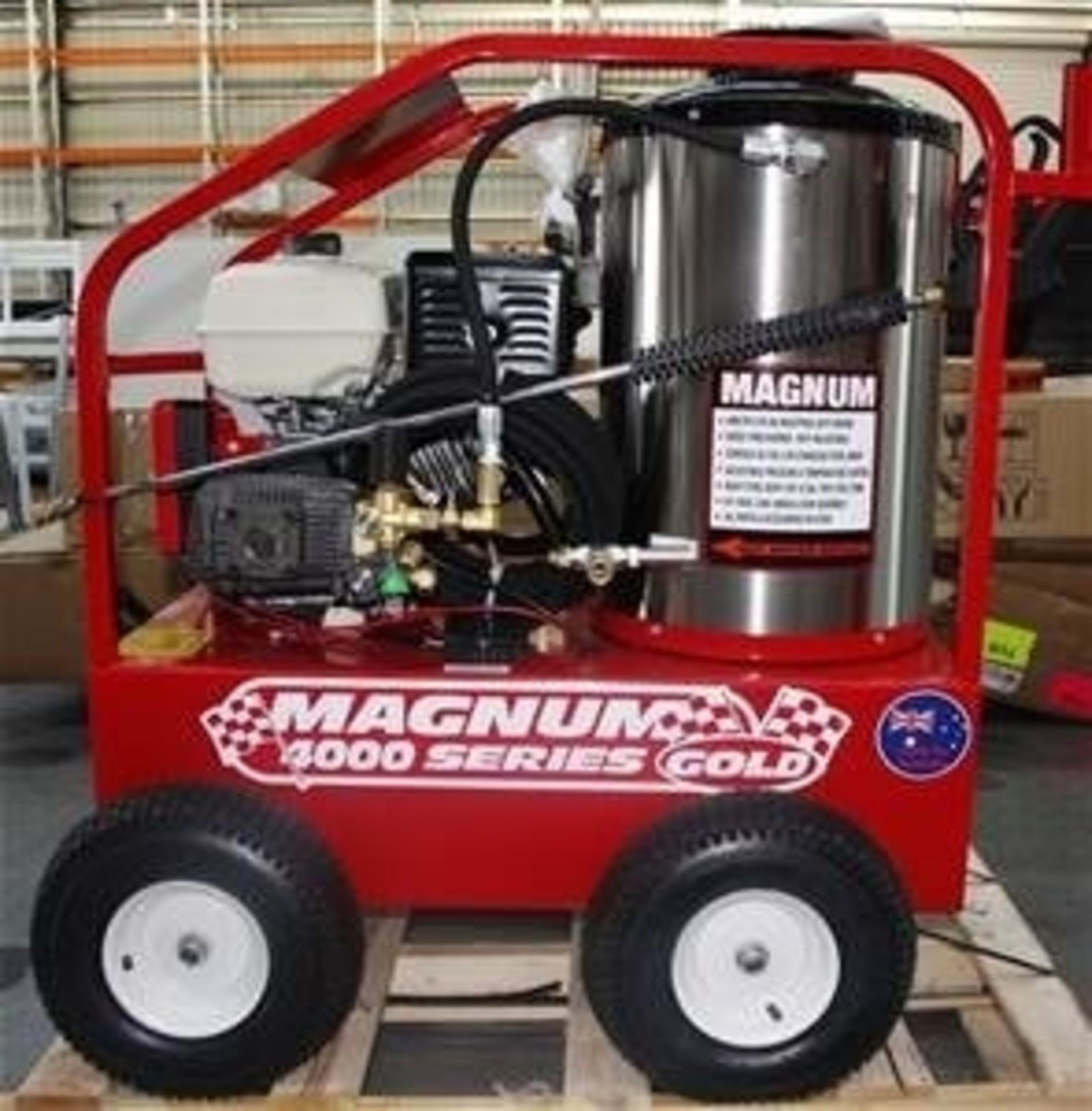 Easy Kleen Diesel Fired Hot Water Pressure Washer Magnum 4000 Series Gold 15 hp elec start eng, 30FT