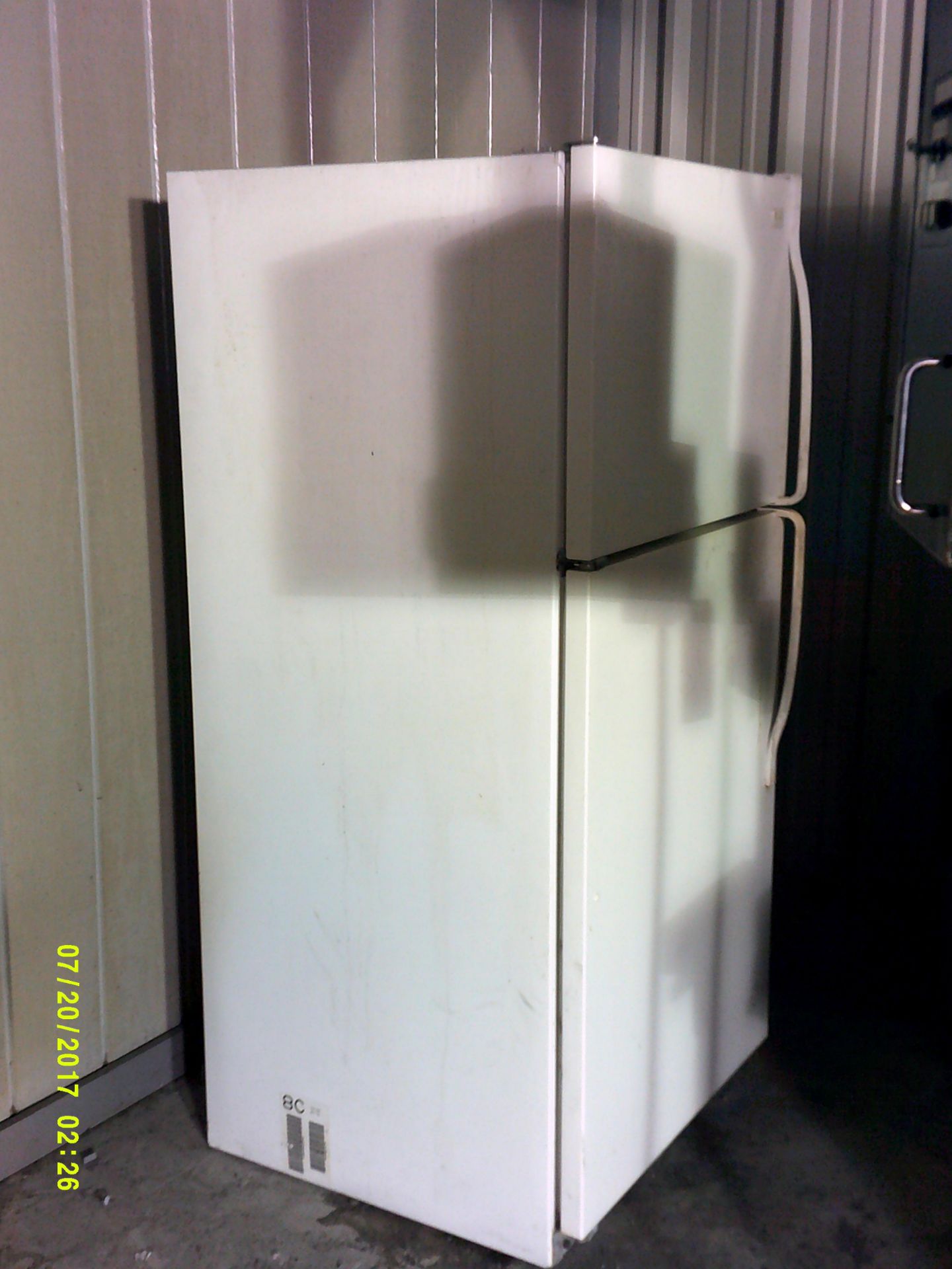 Full size whirlpool refrigerator, miscrowave, black 2 drawer filing cabinet, trash can - Image 2 of 2