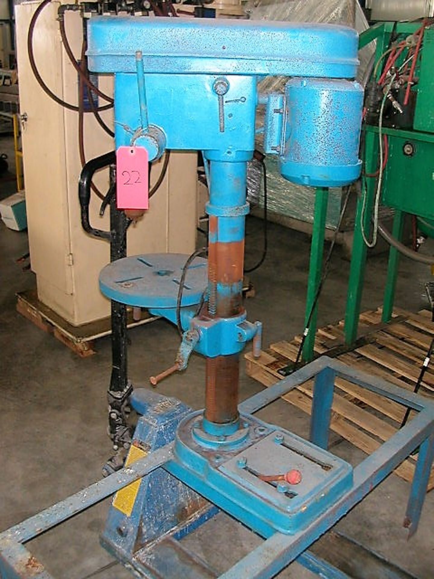 Blue Drill Press with Stand