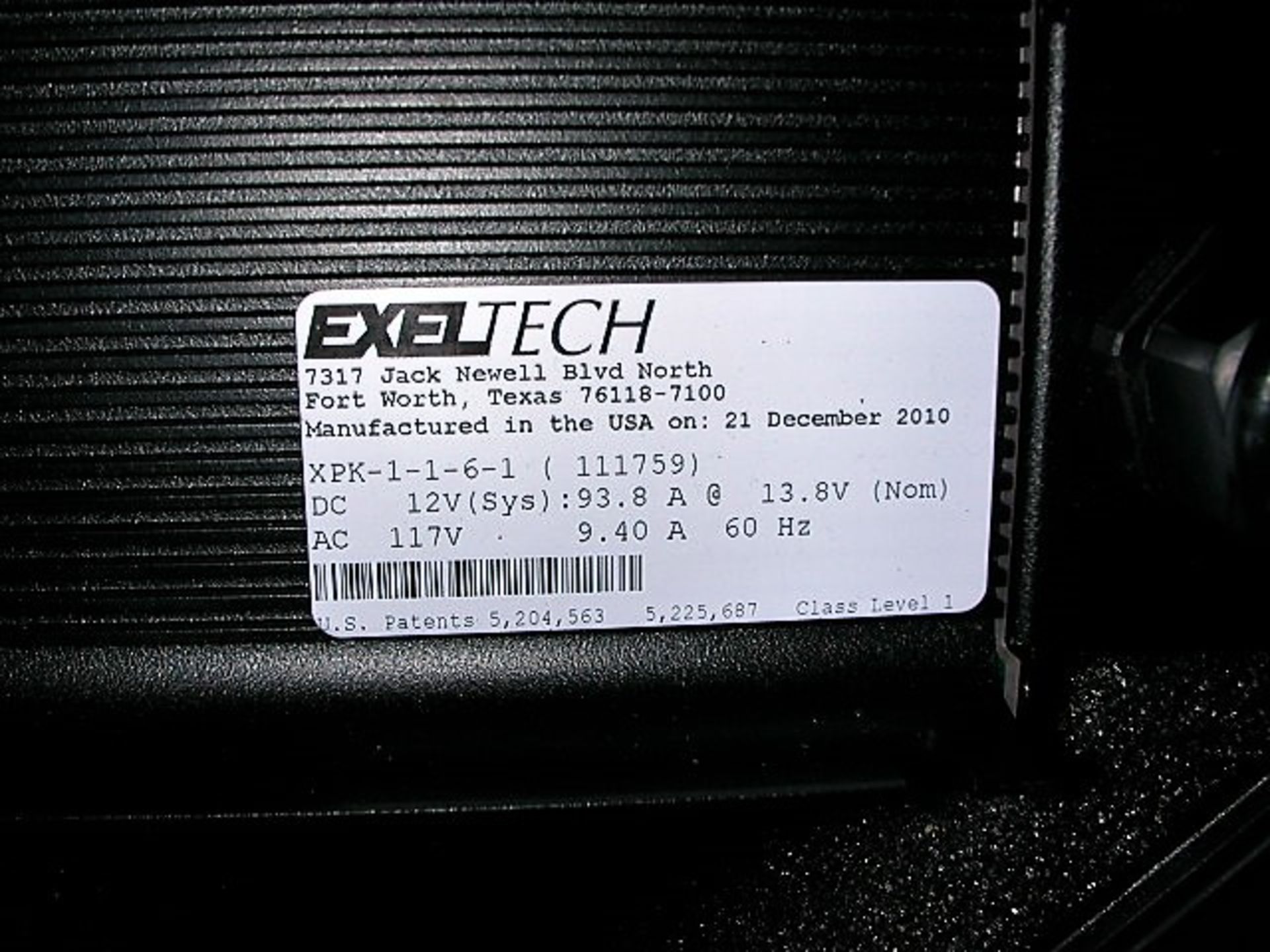 Exel-Tech 2010 Ac/Dc Converter System - Like New Condition   Unit: #2 of 2 - Image 5 of 5