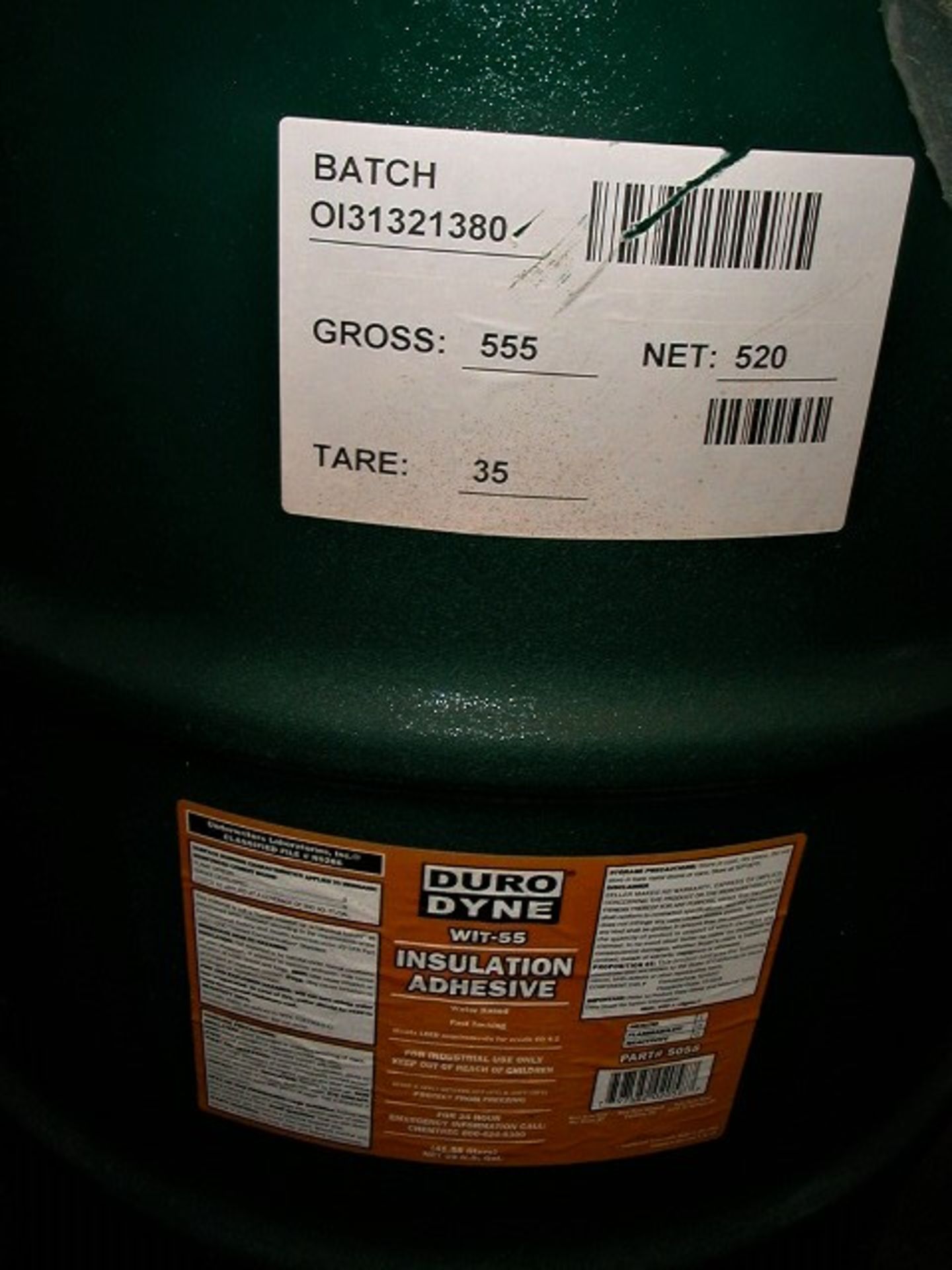 Duro Dyne WIT-55 Insulation Adhesive 55 Gal. Barrel is almost Full. Includes Hoses & Spray Gun - Image 2 of 2