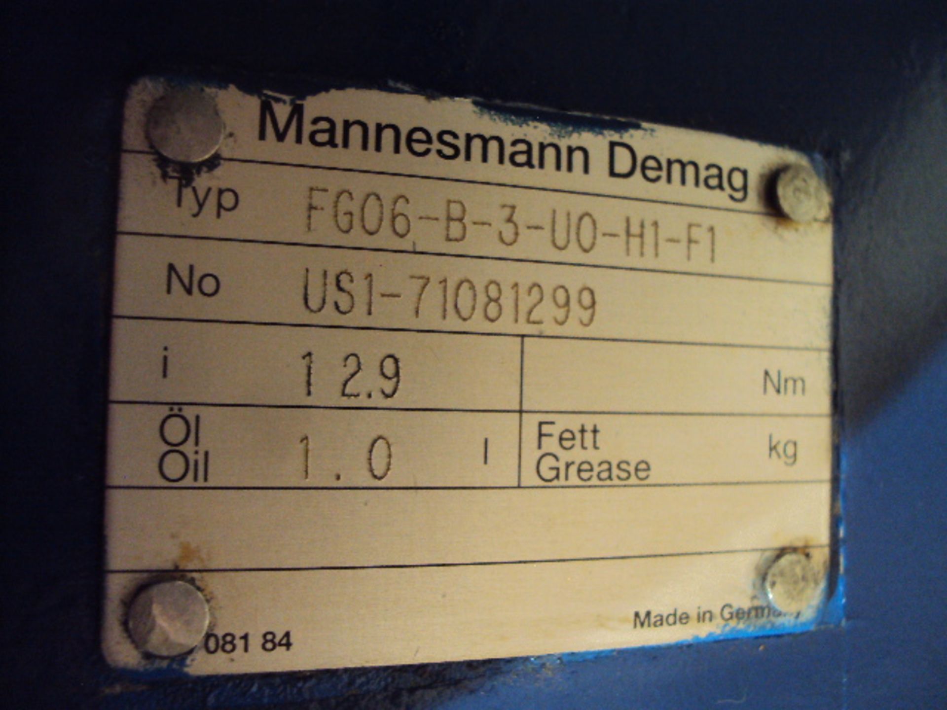 Mannesman Demag FG06-B-3-U0-H1-F1 Crane Motor - Bild 6 aus 6