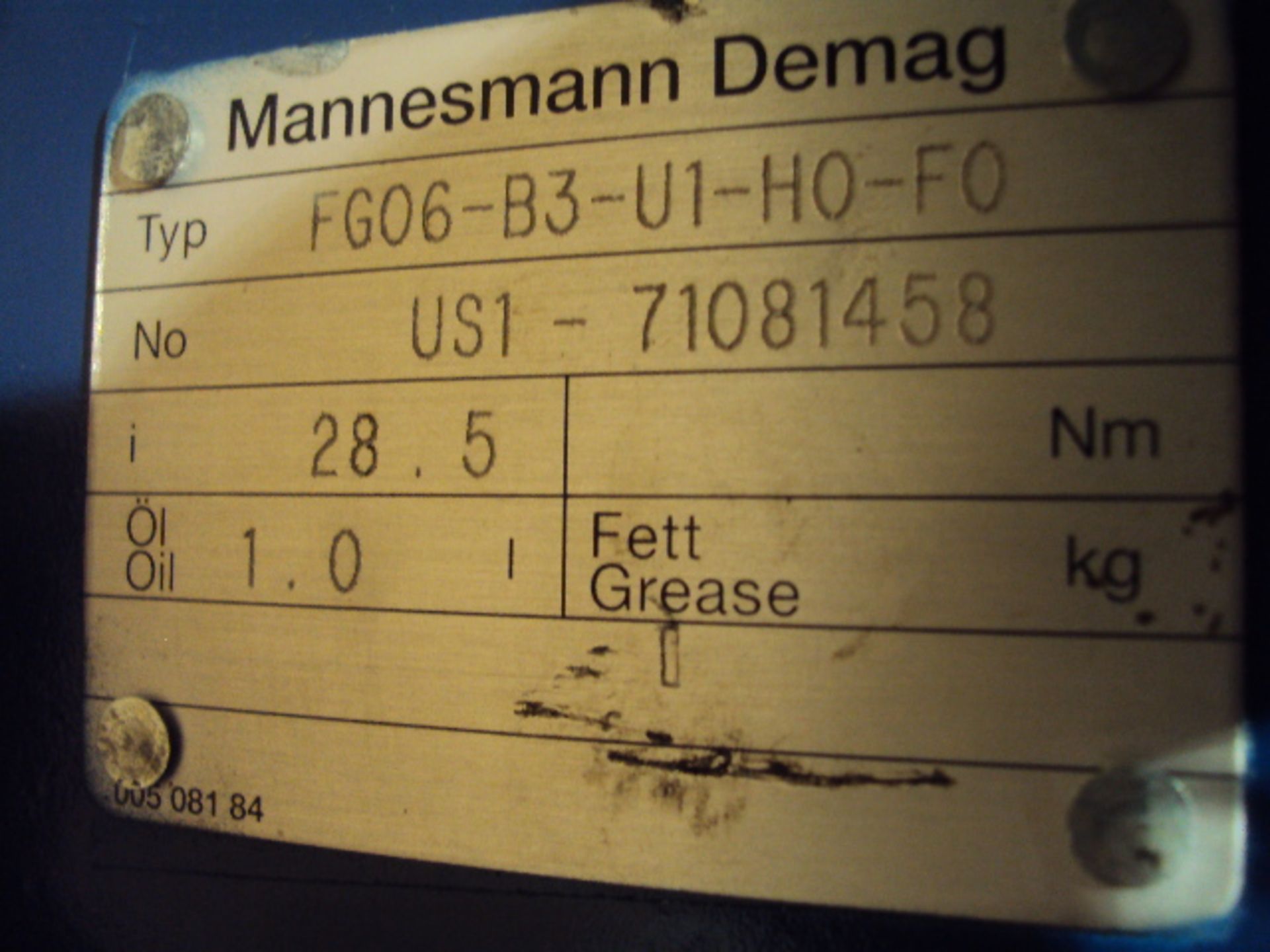 Mannesman Demag FG06-B3-U1-H0-F0 Crane Motor - Image 4 of 6