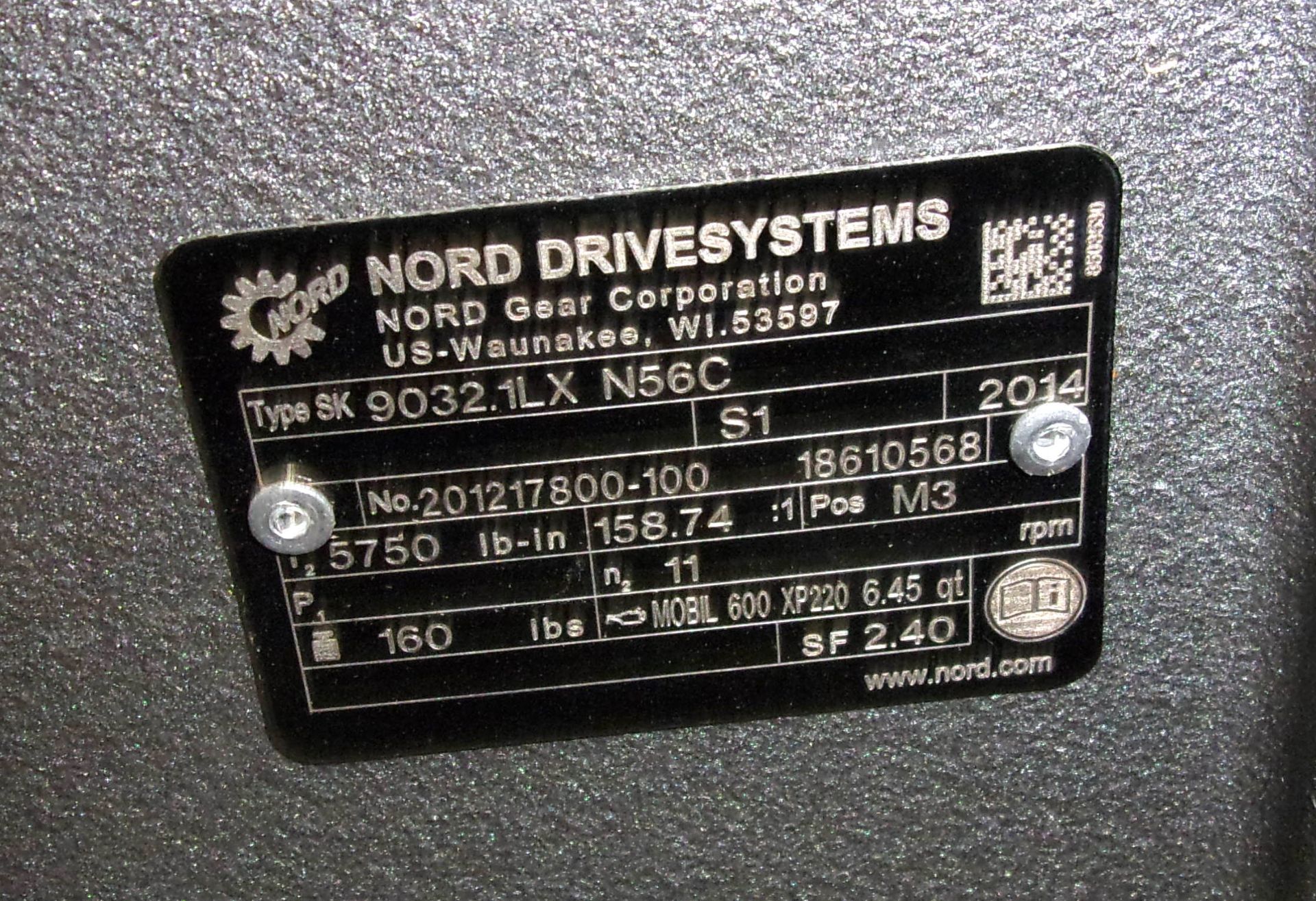 NORD DUAL SHAFT GEAR BOX, MD# 9032.1LX N56C - Image 2 of 5