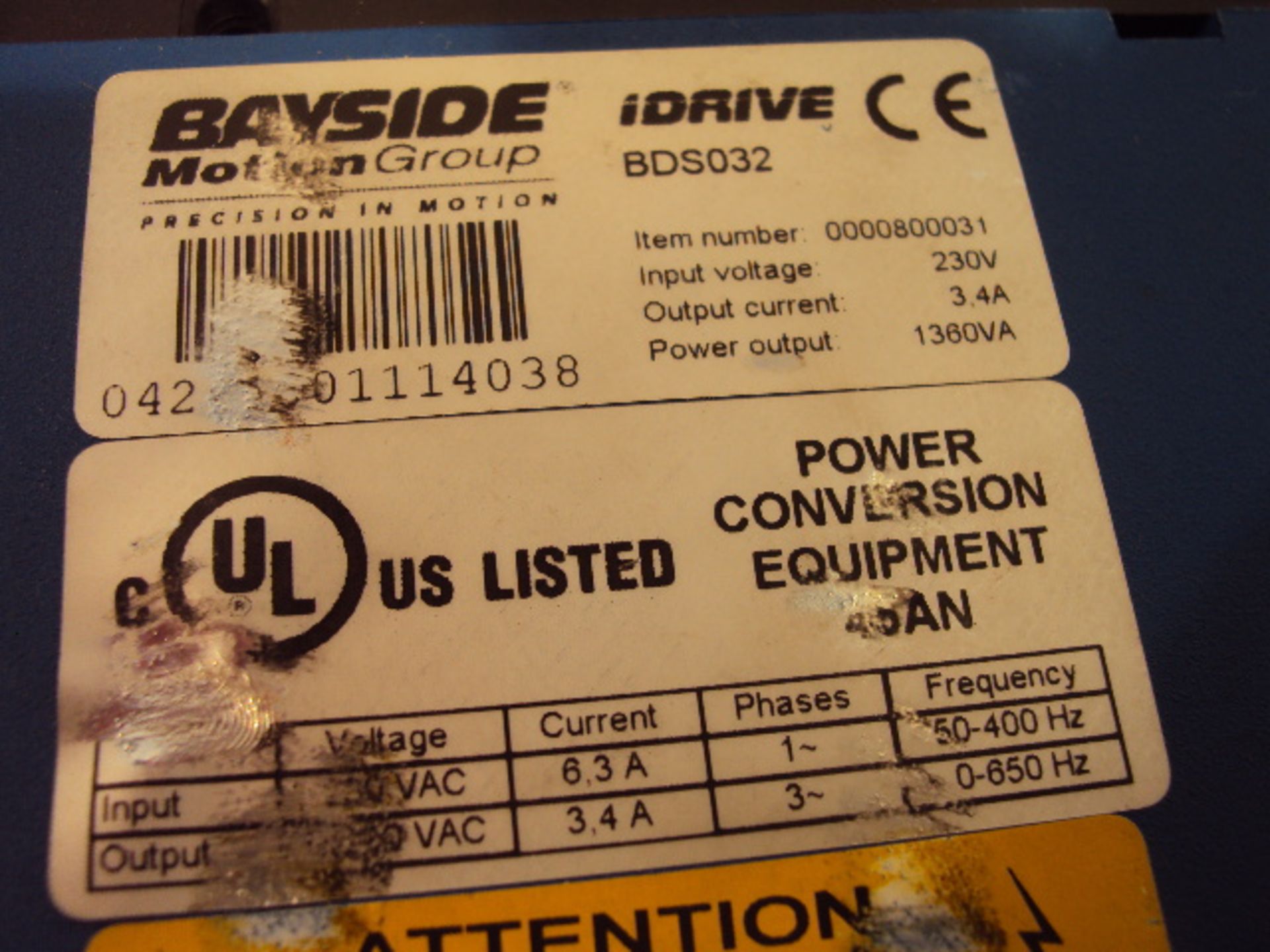 Bayside BDS032 iDrive Servo Amplifier & Frequency Inverter - Image 3 of 3