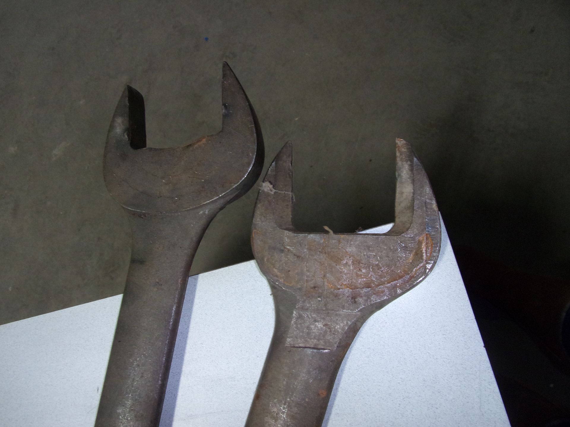 (2)LARGE OPEN END BOX END WRENCHES, (1) BOX END NOT FINISHED - Image 2 of 2