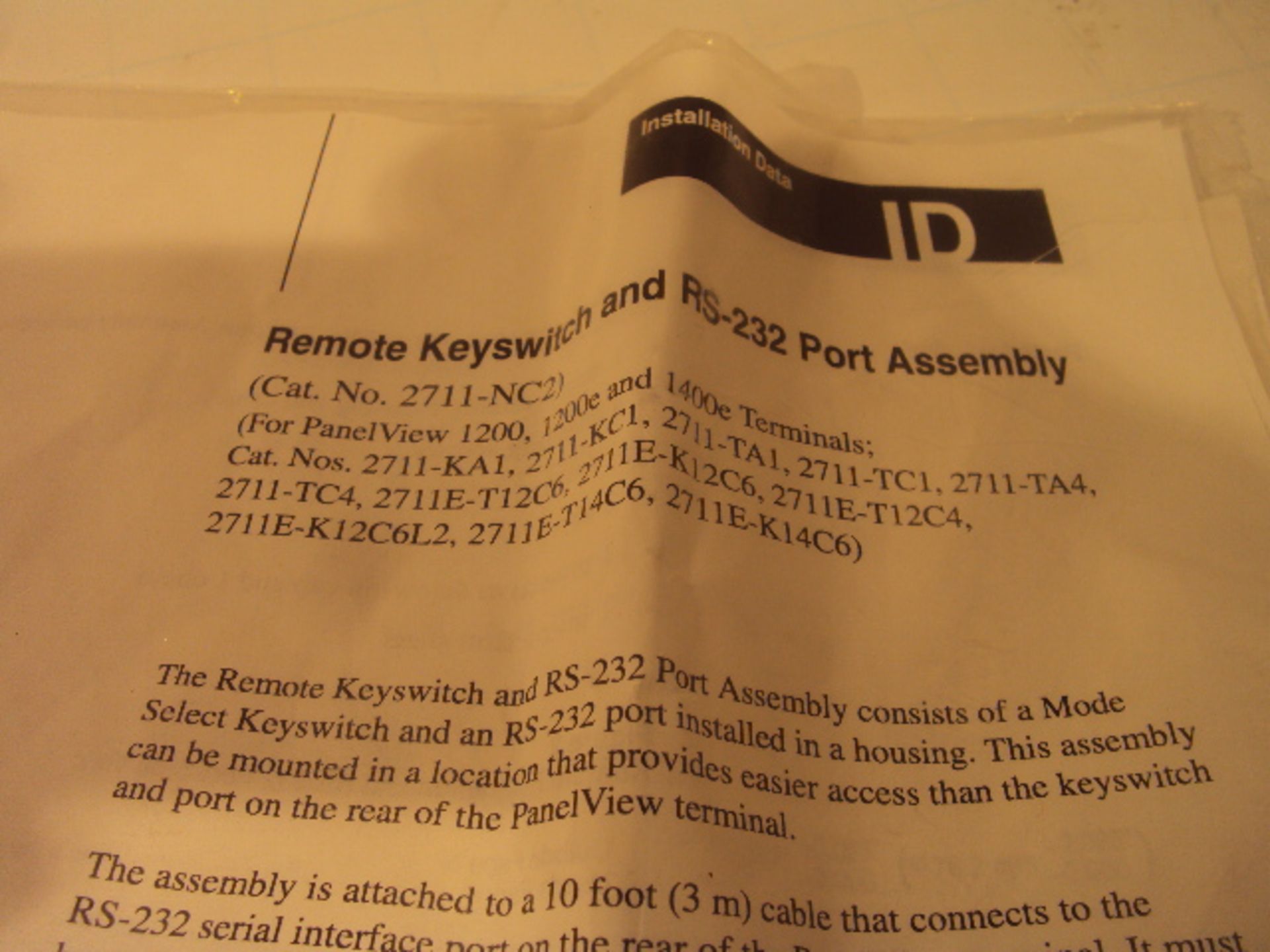 Allen Bradley 2711-NC2 Panelview Remote Keyswitch and RS232 Port Assembly - Image 3 of 4