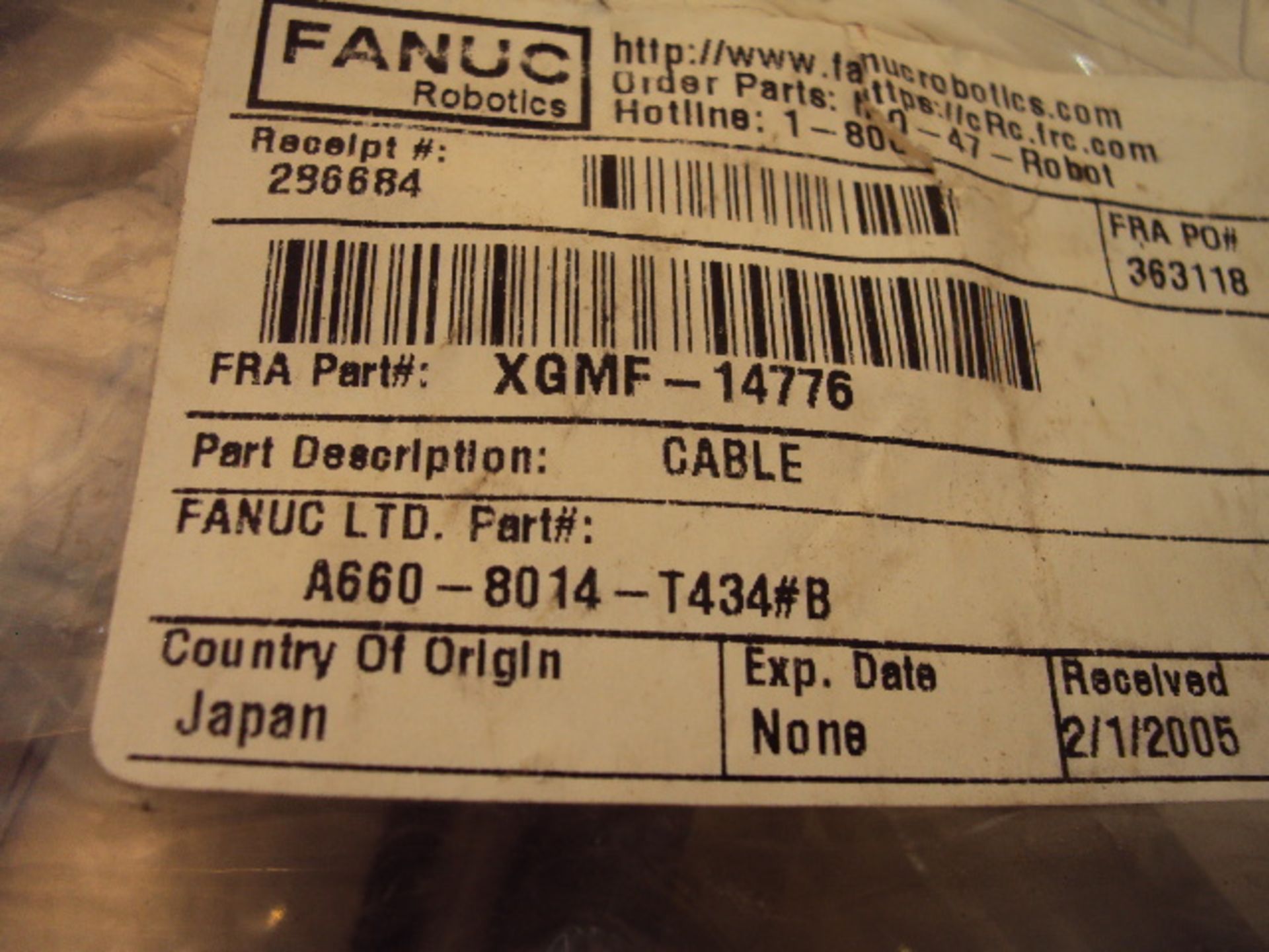 (3) Assorted Fanuc Robotics Cables - Image 3 of 4