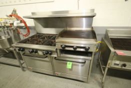 Southbend Natural Gas Stove, Model X460AD-2RR, S/N 00M05287 with (6) Burners, (2) Ovens and Griddle