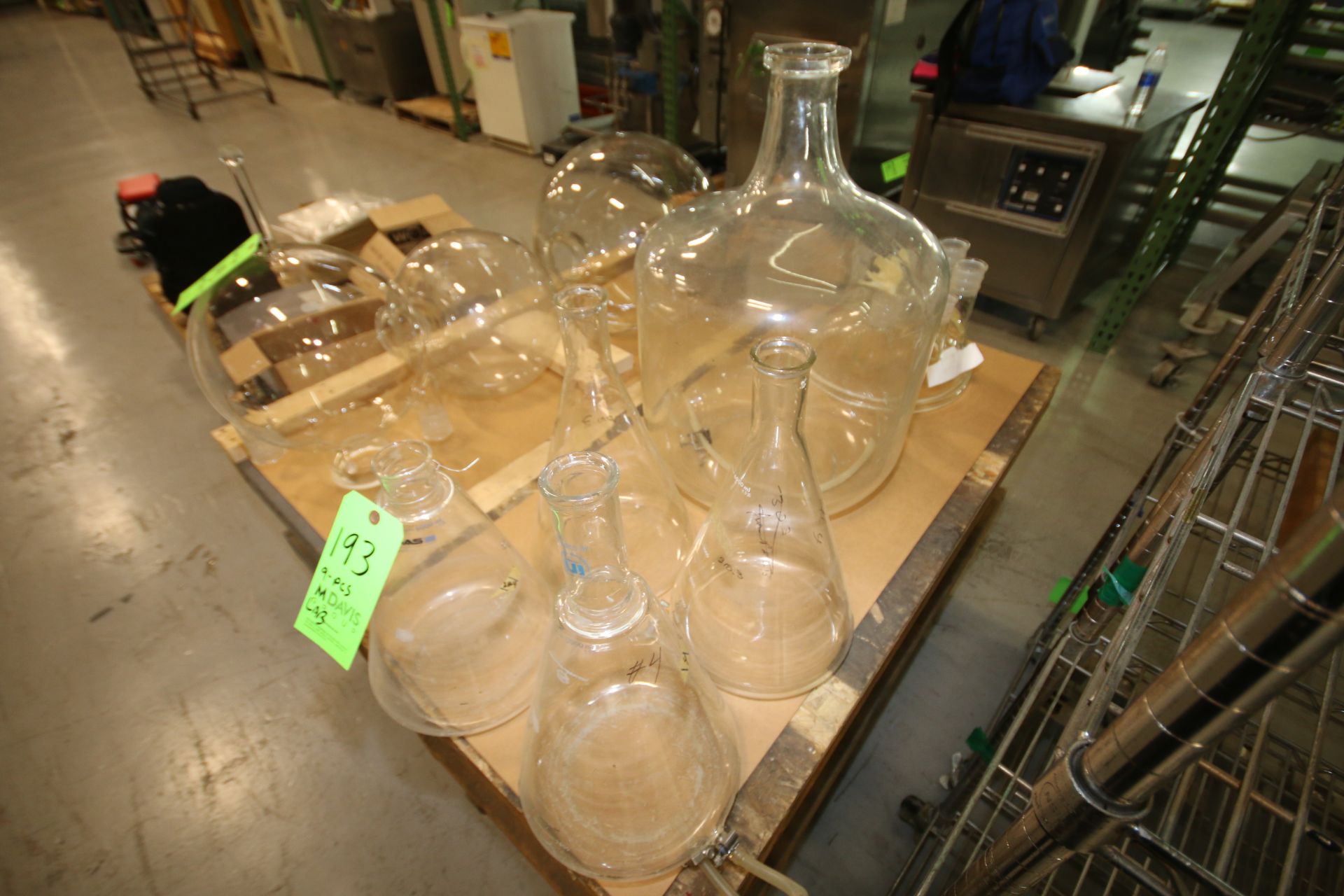 (9) Pcs. Assorted Lab Glassware includes 6000 ml Flasks, 12 Gal. Pyrex Carboy, Schotte Duran 6076-11 - Image 2 of 4